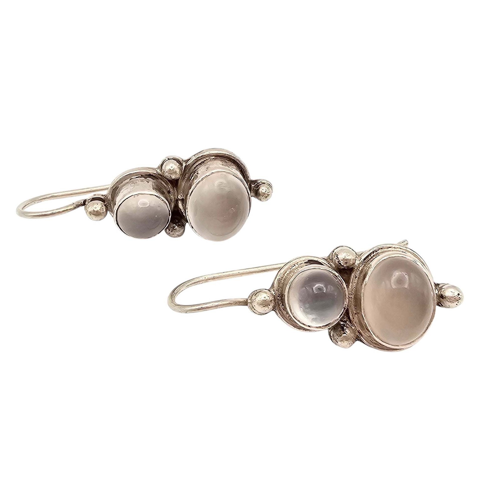 Cat Eye Sterling Silver Drop Dangle Earrings 5.7 G: Cat Eye Sterling Silver Drop Dangle Earrings 5.7 G