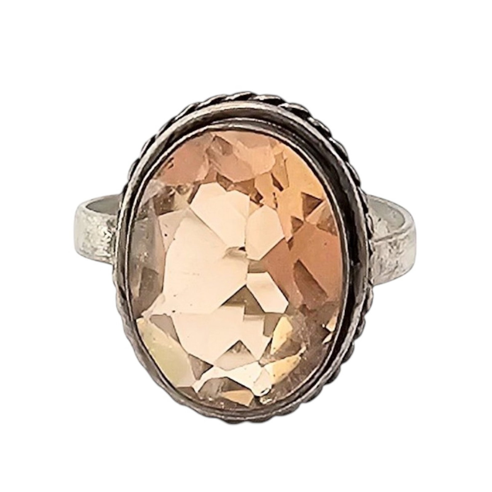 Rhinestone Sterling Silver Ring Size 8.75 4.7 G: Rhinestone Sterling Silver Ring Size 8.75 4.7 G