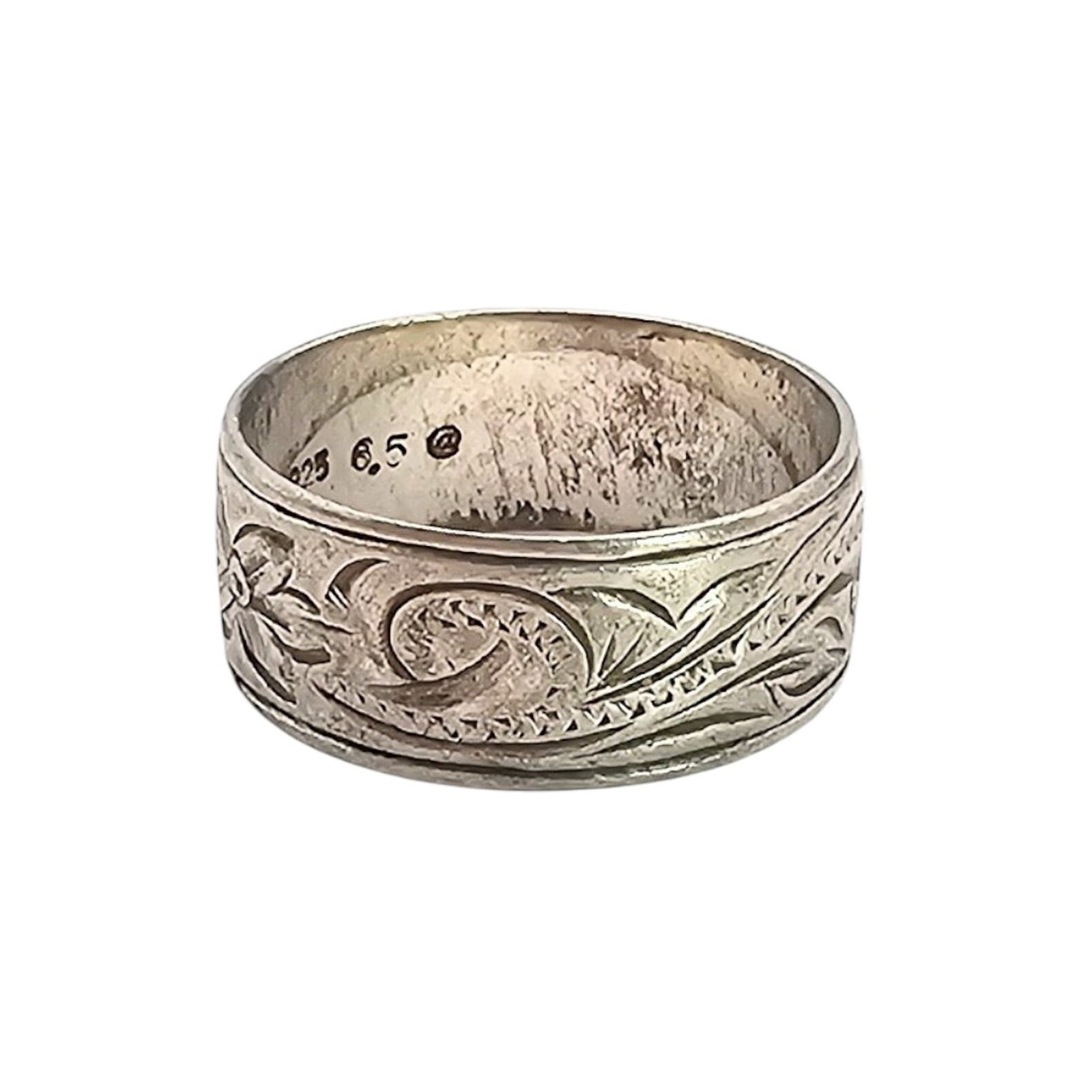Sterling Silver Engraved Ring Size 5.75 3.1 G: Sterling Silver Engraved Ring Size 5.75 3.1 G