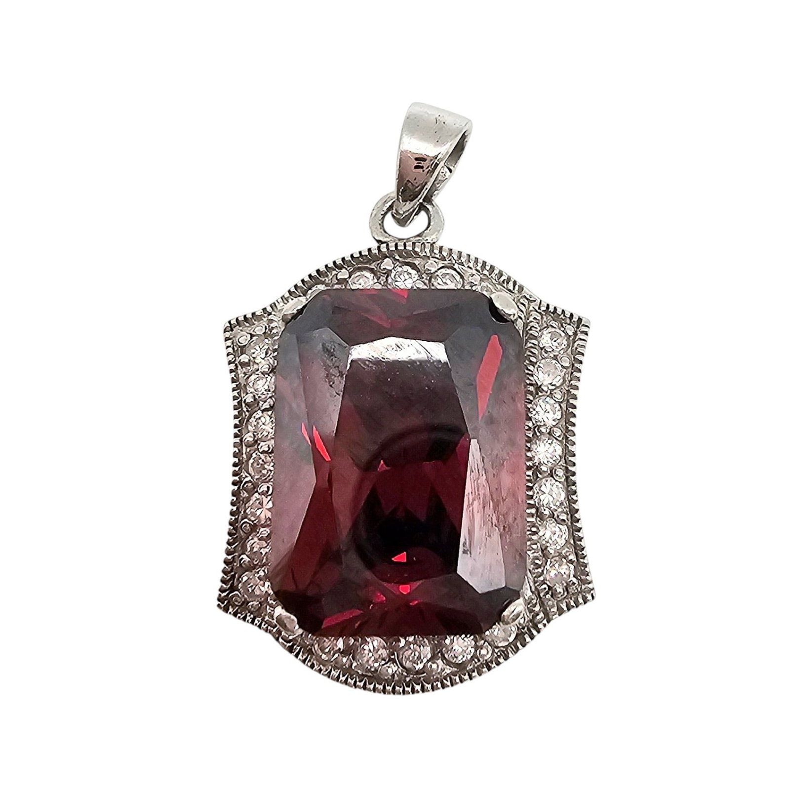 Rhinestone Sterling Silver Pendant 6.7 G: Rhinestone Sterling Silver Pendant 6.7 G