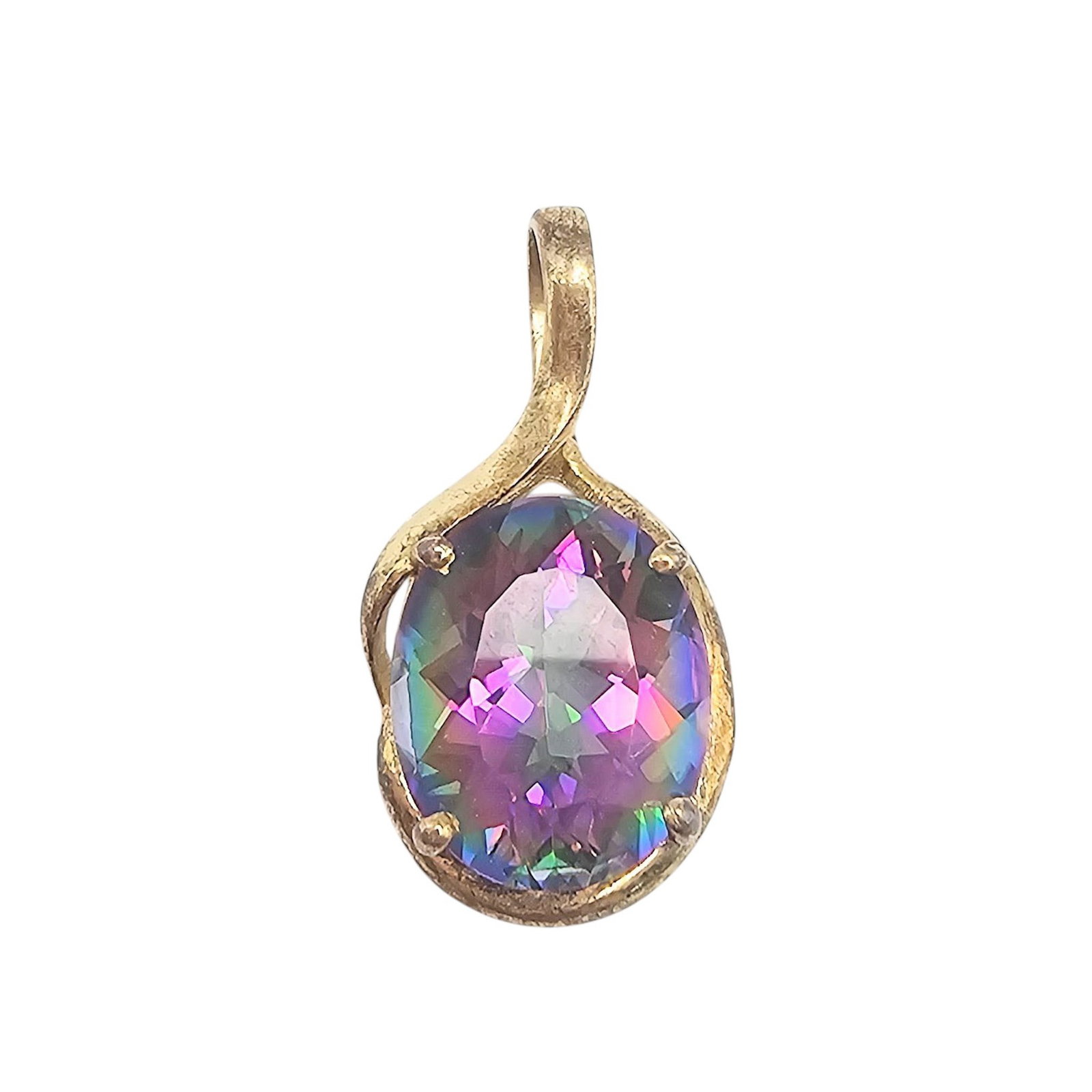 JH Tourmaline Gold Over Sterling Silver Pendant 2.6 G: JH Tourmaline Gold Over Sterling Silver Pendant 2.6 G