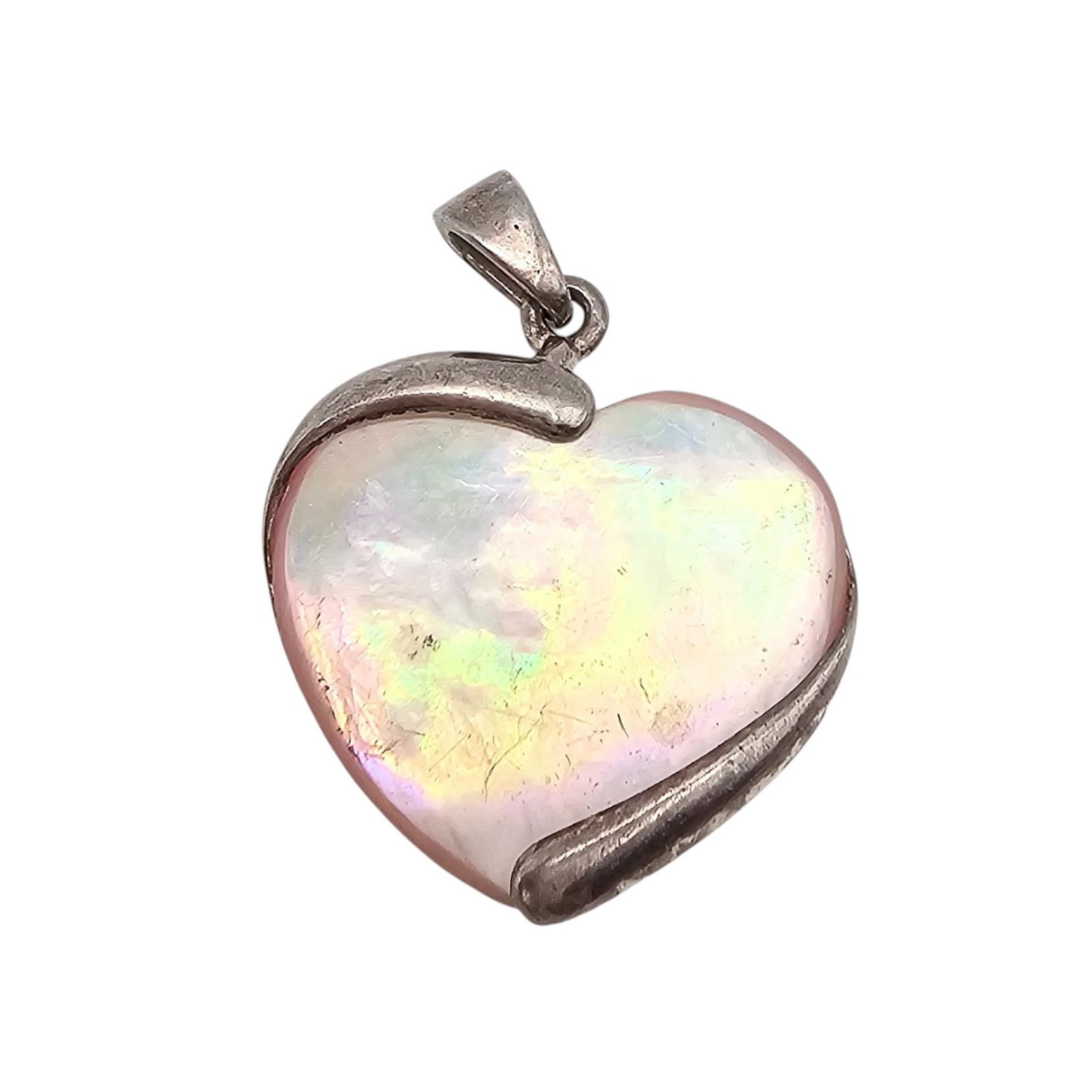 CI Mother Of Pearl Gold Over Sterling Silver Heart Pendant 2.7 G: CI Mother Of Pearl Gold Over Sterling Silver Heart Pendant 2.7 G