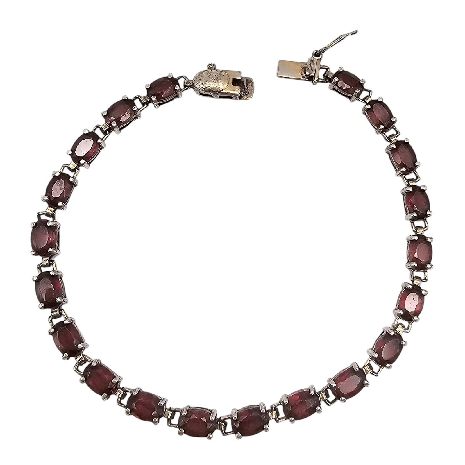 Ross Simons Garnet Sterling Silver Tennis Bracelet 9 G: Ross Simons Garnet Sterling Silver Tennis Bracelet 9 G