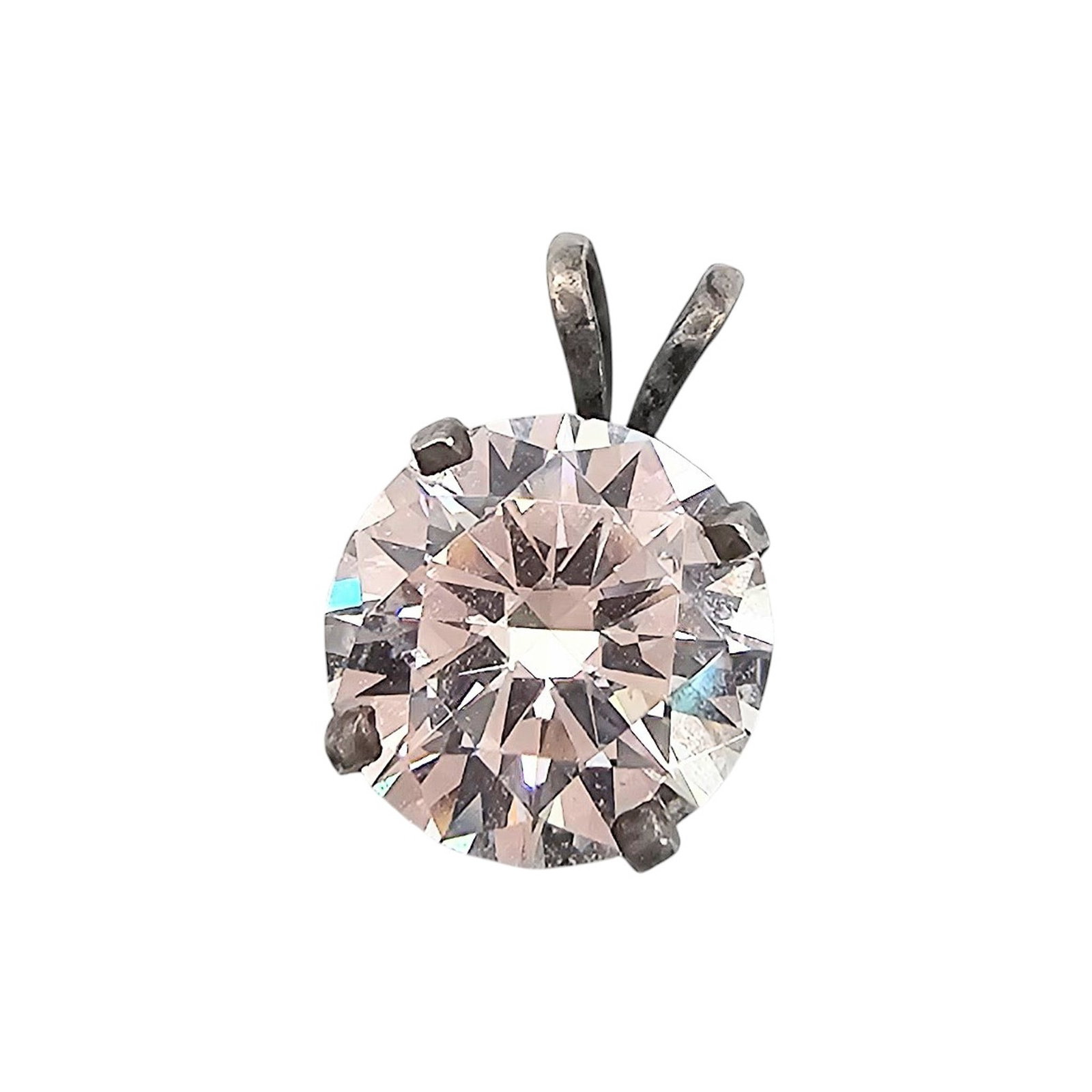Rhinestone Sterling Silver Pendant 1.3 G: Rhinestone Sterling Silver Pendant 1.3 G