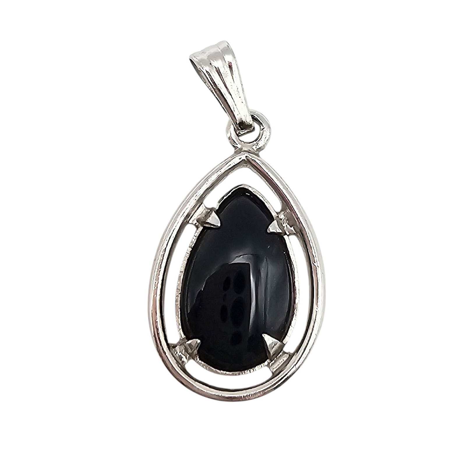 M Onyx Sterling Silver Pendant 1.1 G: M Onyx Sterling Silver Pendant 1.1 G