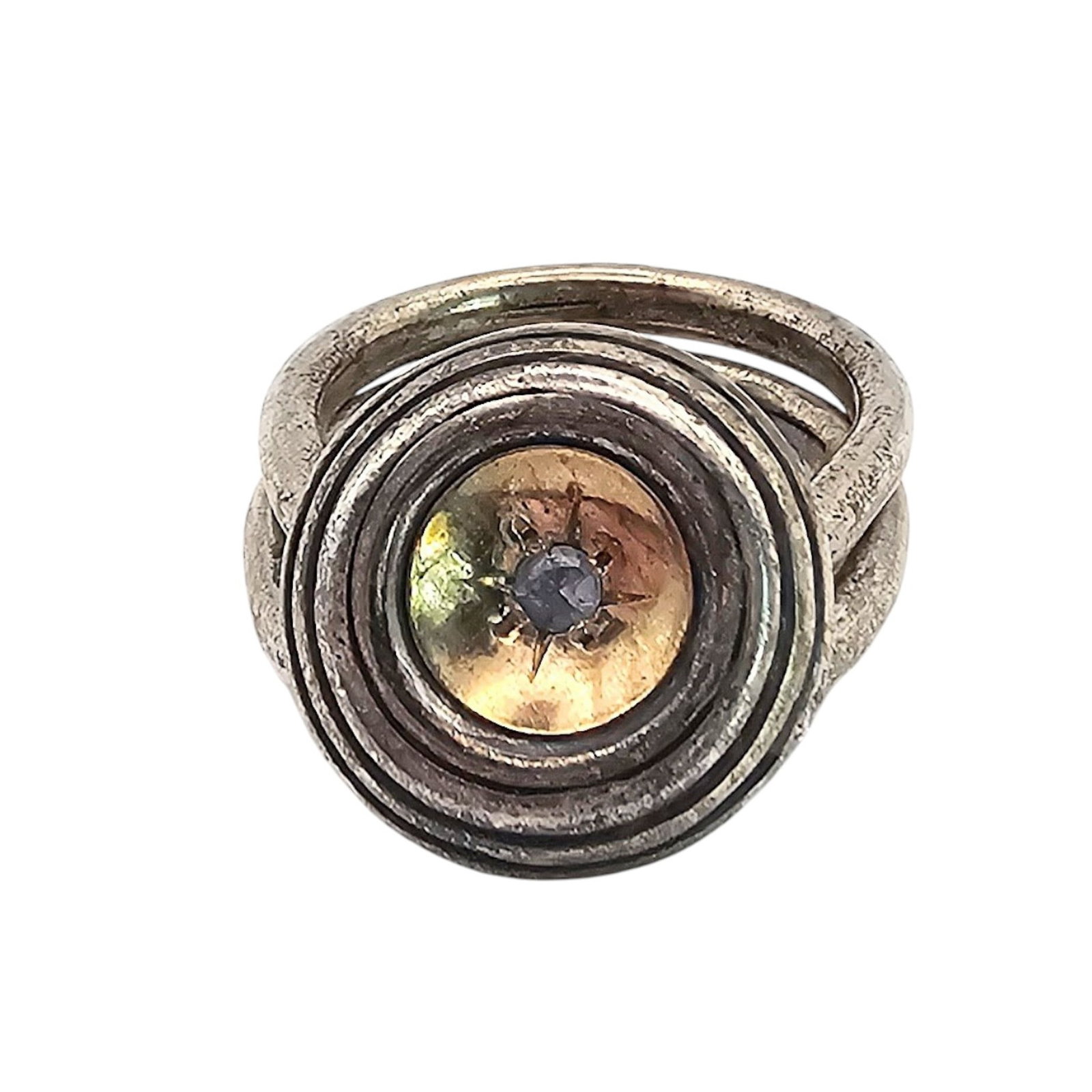 Caine Rhinestone Sterling Silver Ring Size 5.25 7.9 G: Caine Rhinestone Sterling Silver Ring Size 5.25 7.9 G