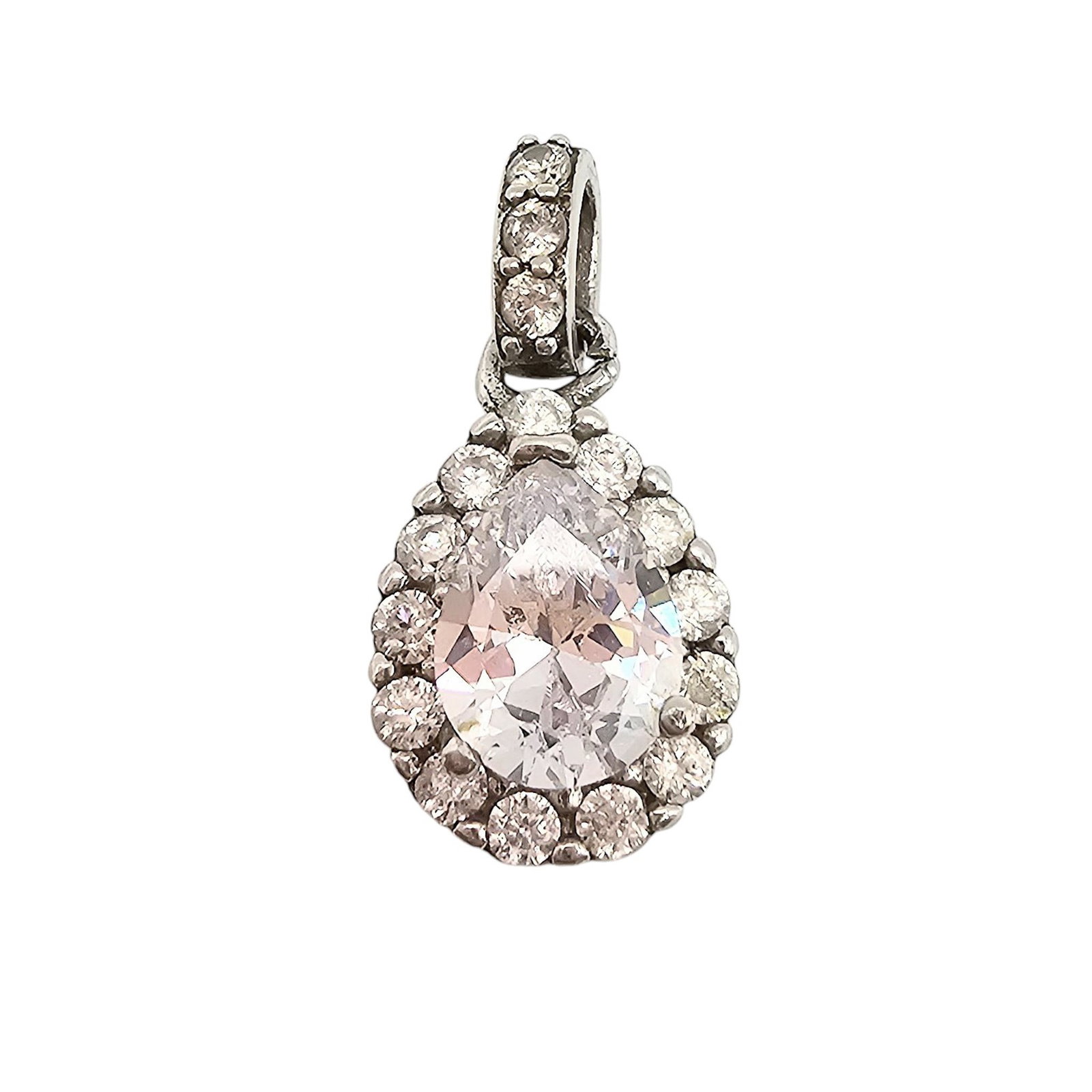 Rhinestone Sterling Silver Pendant 1.9 G: Rhinestone Sterling Silver Pendant 1.9 G