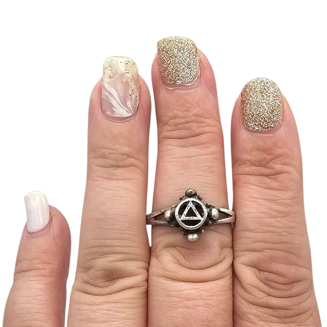 Sterling Silver Ring Size 7.5 2.8 G - 2