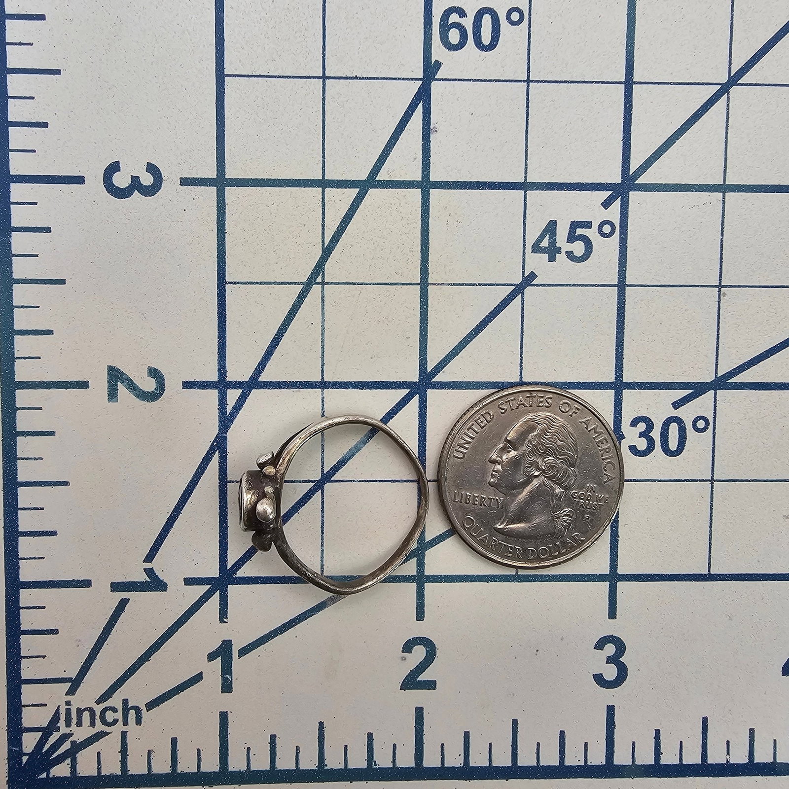 Sterling Silver Ring Size 7.5 2.8 G - 4