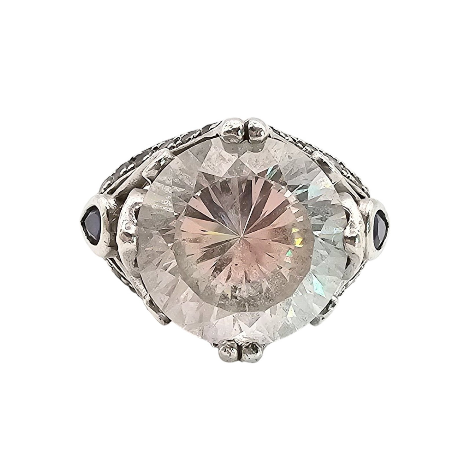 PAJ Cubic Zirconia Sterling Silver Ring Size 8.5 11.5 G: PAJ Cubic Zirconia Sterling Silver Ring Size 8.5 11.5 G