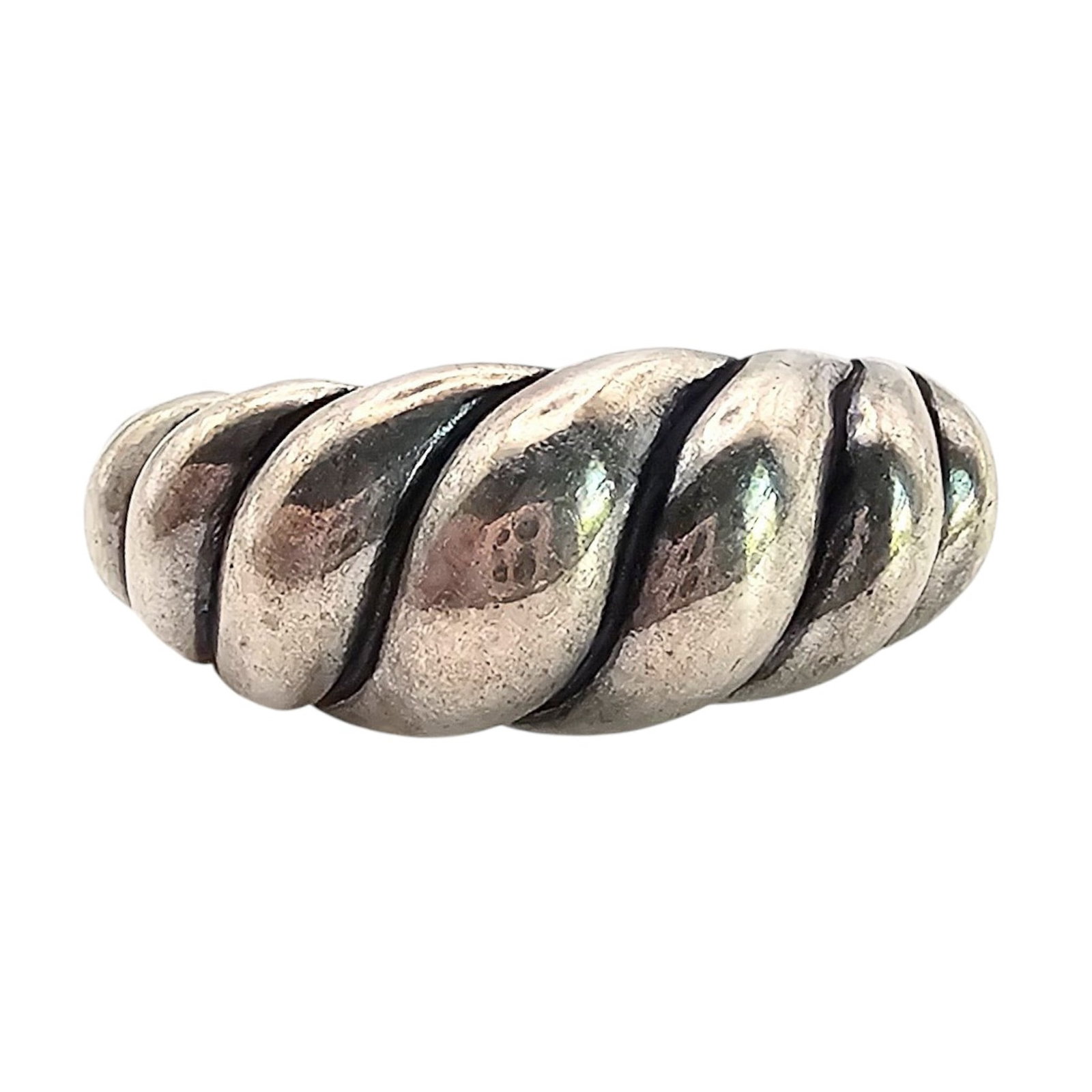 Sterling Silver Ribbed Ring Size 7.75 6.8 G: Sterling Silver Ribbed Ring Size 7.75 6.8 G