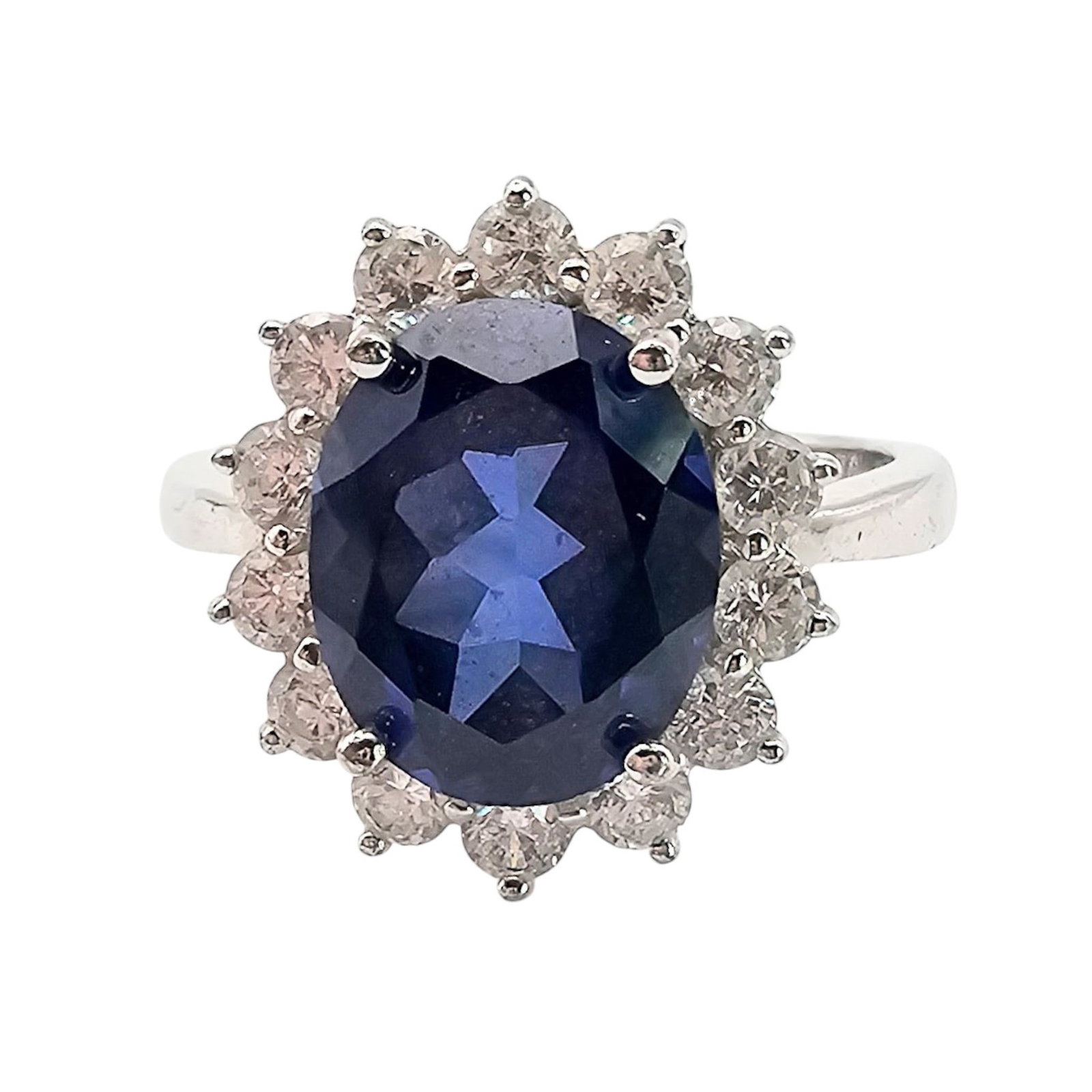 BGE Sapphire Sterling Silver Ring Size 7.5 4.5 G: BGE Sapphire Sterling Silver Ring Size 7.5 4.5 G