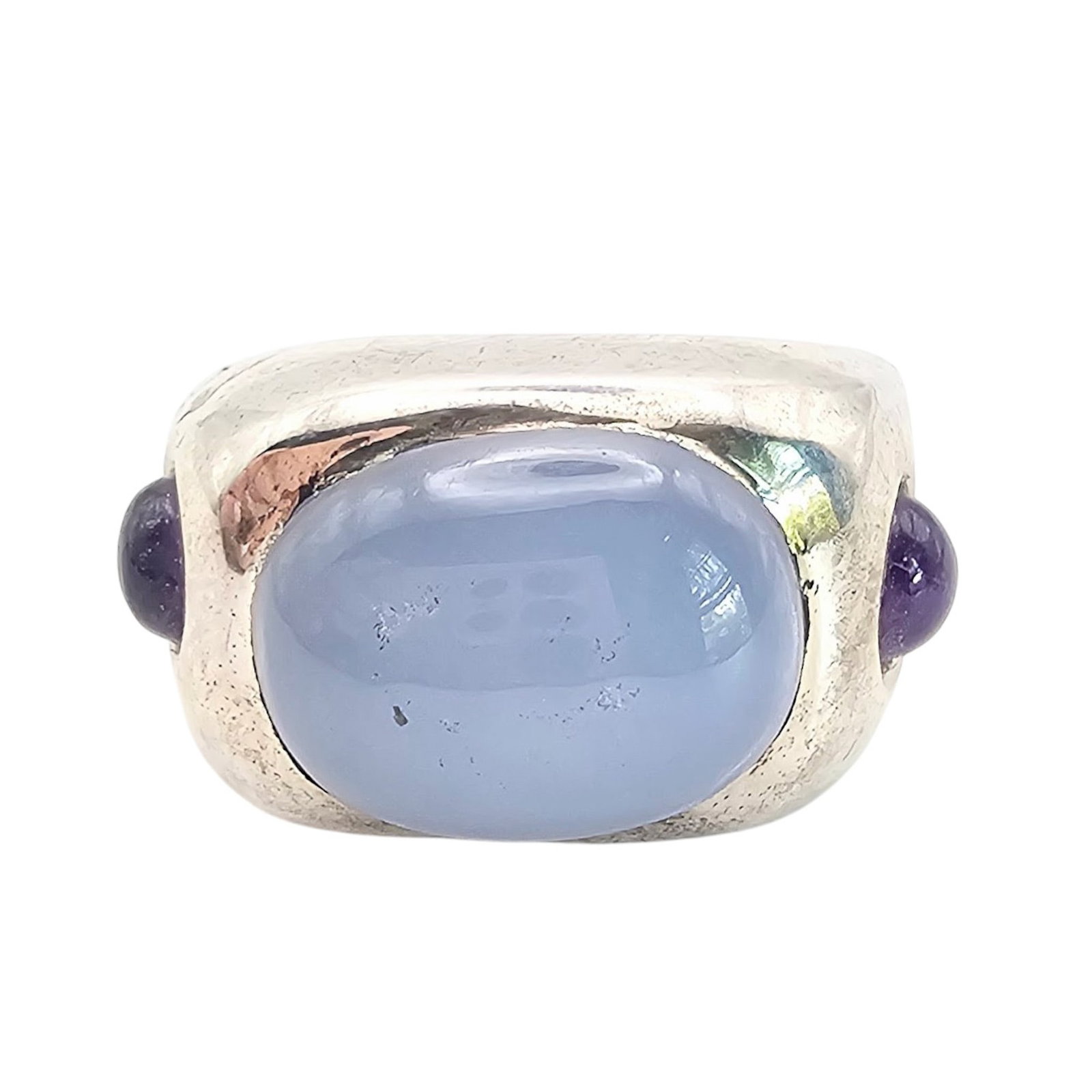 Quartz Amethyst Sterling Silver Ring Size 8.25 22.1 G: Quartz Amethyst Sterling Silver Ring Size 8.25 22.1 G