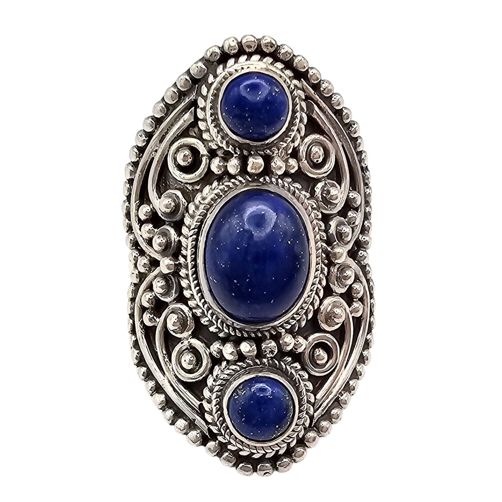 HSC Nepal Lapis Sterling Silver Ring Size 8.5 12.6 G: HSC Nepal Lapis Sterling Silver Ring Size 8.5 12.6 G