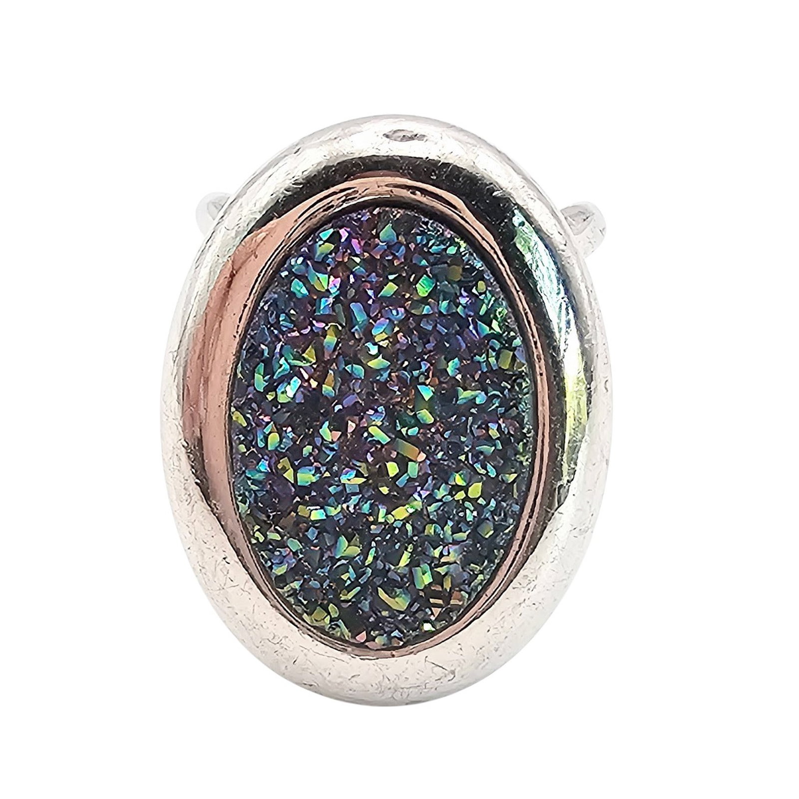 Druzy Sterling Silver Ring Size 4.5 13.8 G: Druzy Sterling Silver Ring Size 4.5 13.8 G