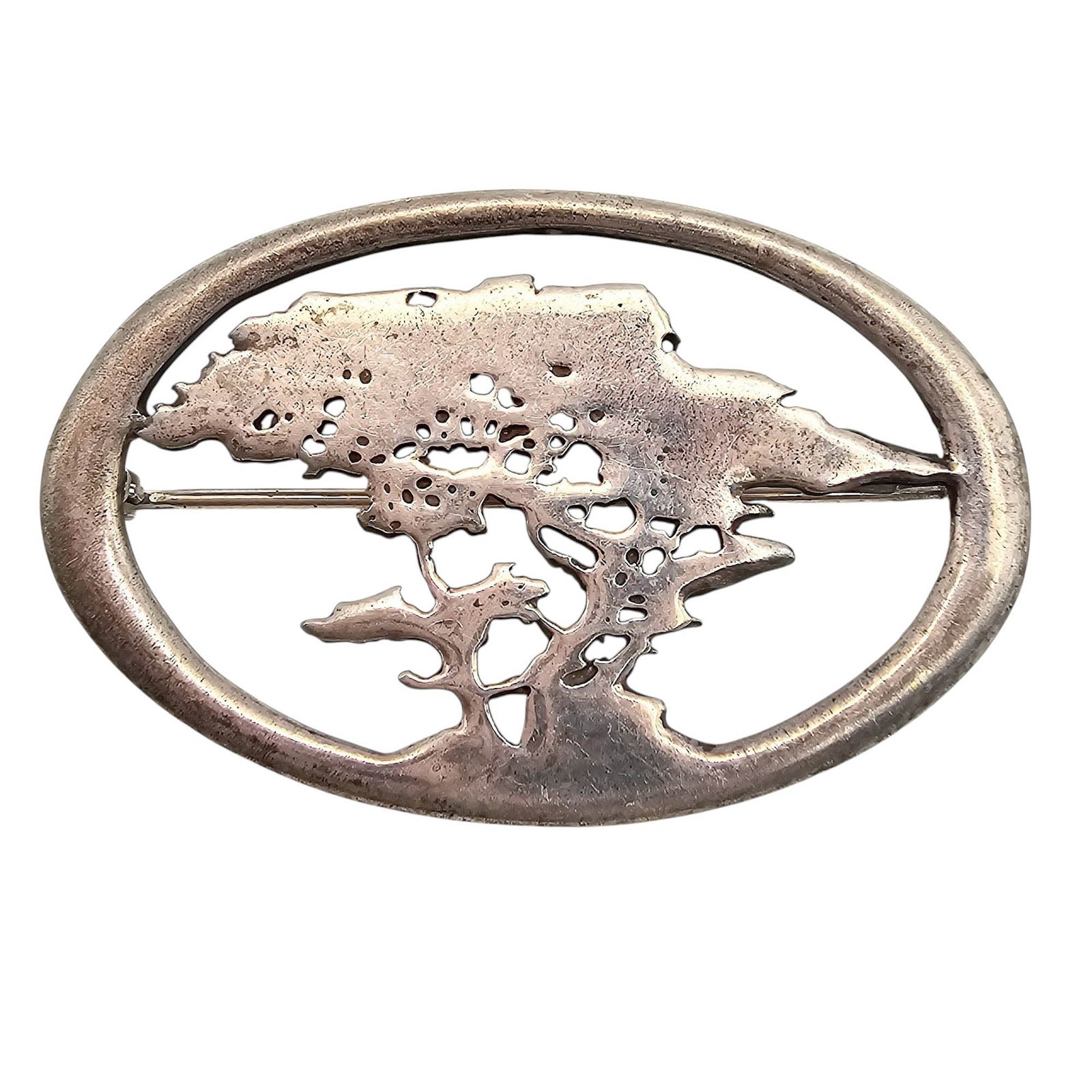 Signed Sterling Silver Tree Brooch 8.2 G (1 of 4)