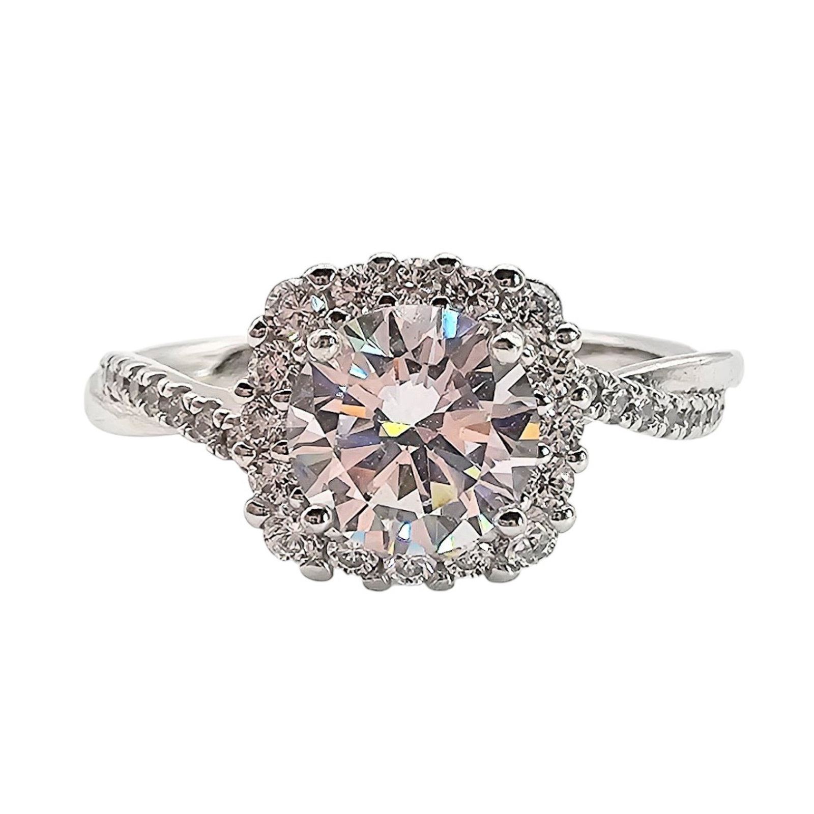 IBB Clear Stone Sterling Silver Ring Size 8 3 G: IBB Clear Stone Sterling Silver Ring Size 8 3 G