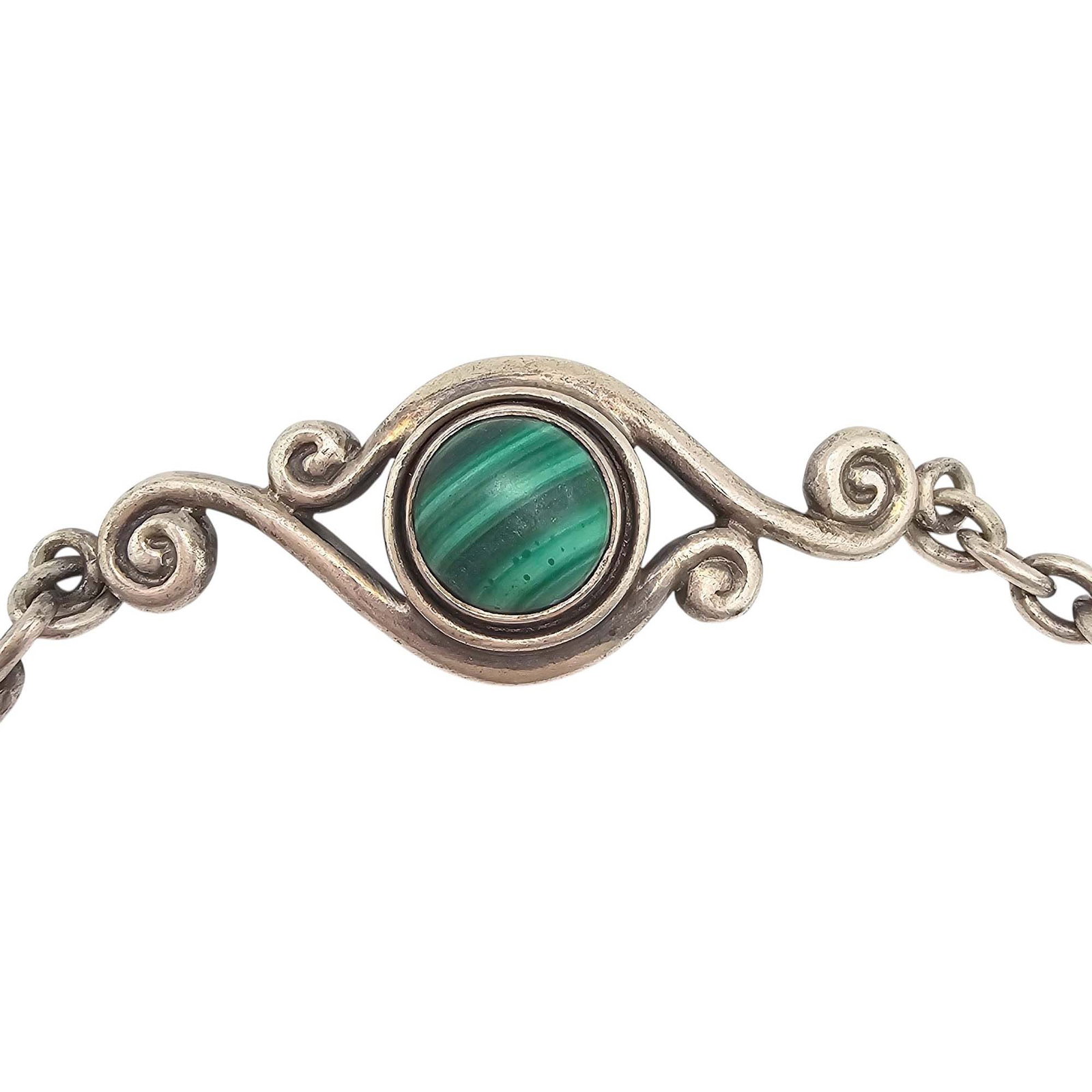 Malachite Sterling Silver Bracelet 14.6 G: Malachite Sterling Silver Bracelet 14.6 G