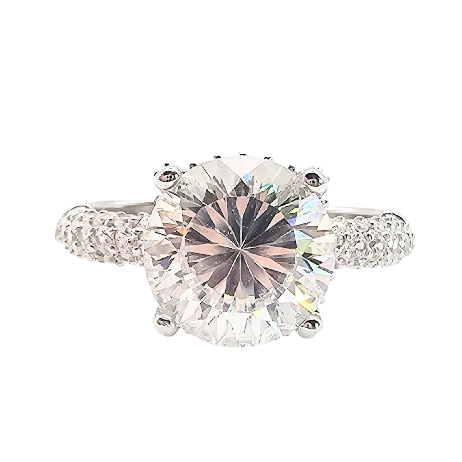 Prime Art & Jewel Cubic Zirconia Sterling Silver Ring Size 6.75 3.9 G: Prime Art & Jewel Cubic Zirconia Sterling Silver Ring Size 6.75 3.9 G, signed PAJ