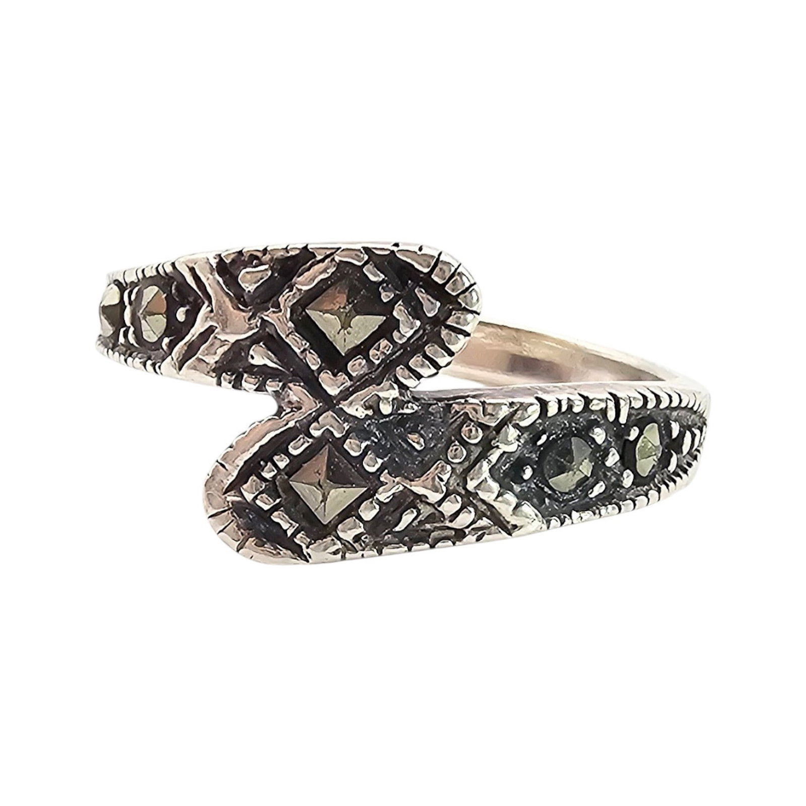 Marcasite Sterling Silver Ring Size 6.25 2.2 G: Marcasite Sterling Silver Ring Size 6.25 2.2 G