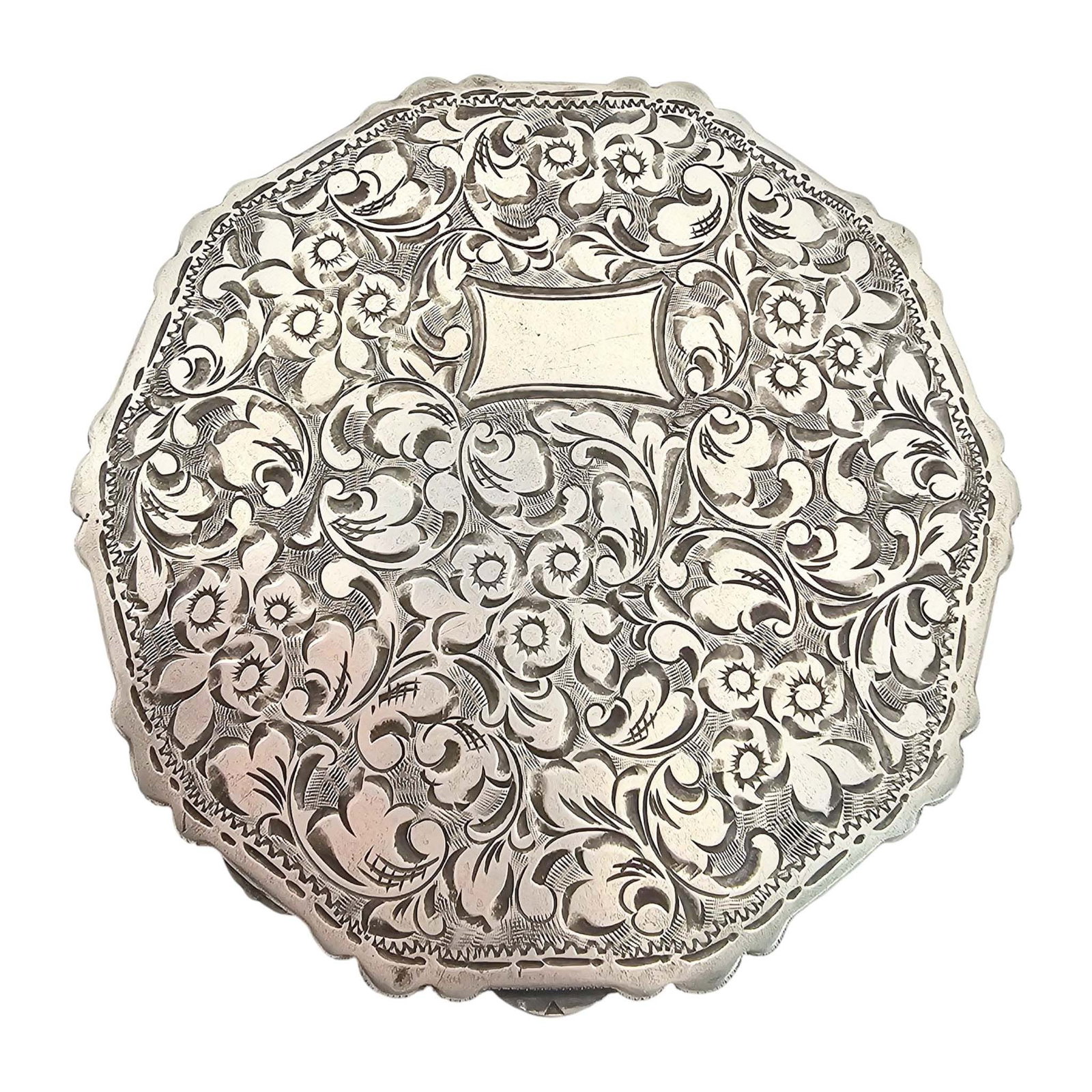 Vintage Sterling Silver Leaf And Ivy Design Compact Mirror 97.5 G (1 of 6)
