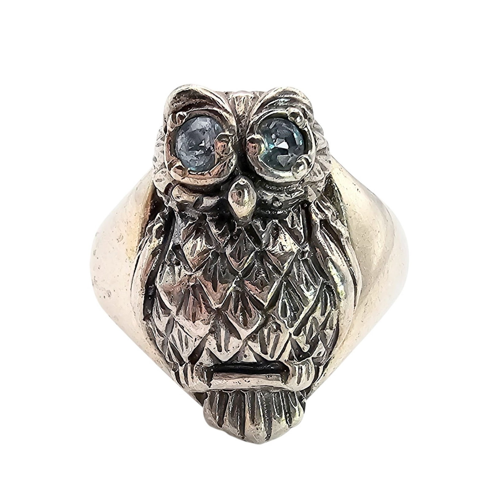 Jenny J Topaz Sterling Silver Owl Ring Size 7.5 9.8 G: Jenny J Topaz Sterling Silver Owl Ring Size 7.5 9.8 G