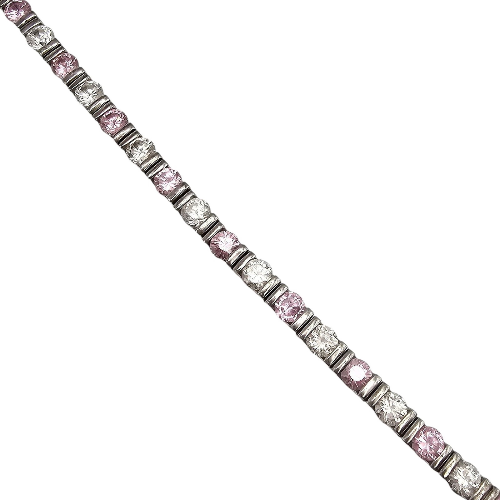 Rhinestone Sterling Silver Tennis Bracelet 16 G: Rhinestone Sterling Silver Tennis Bracelet 16 G