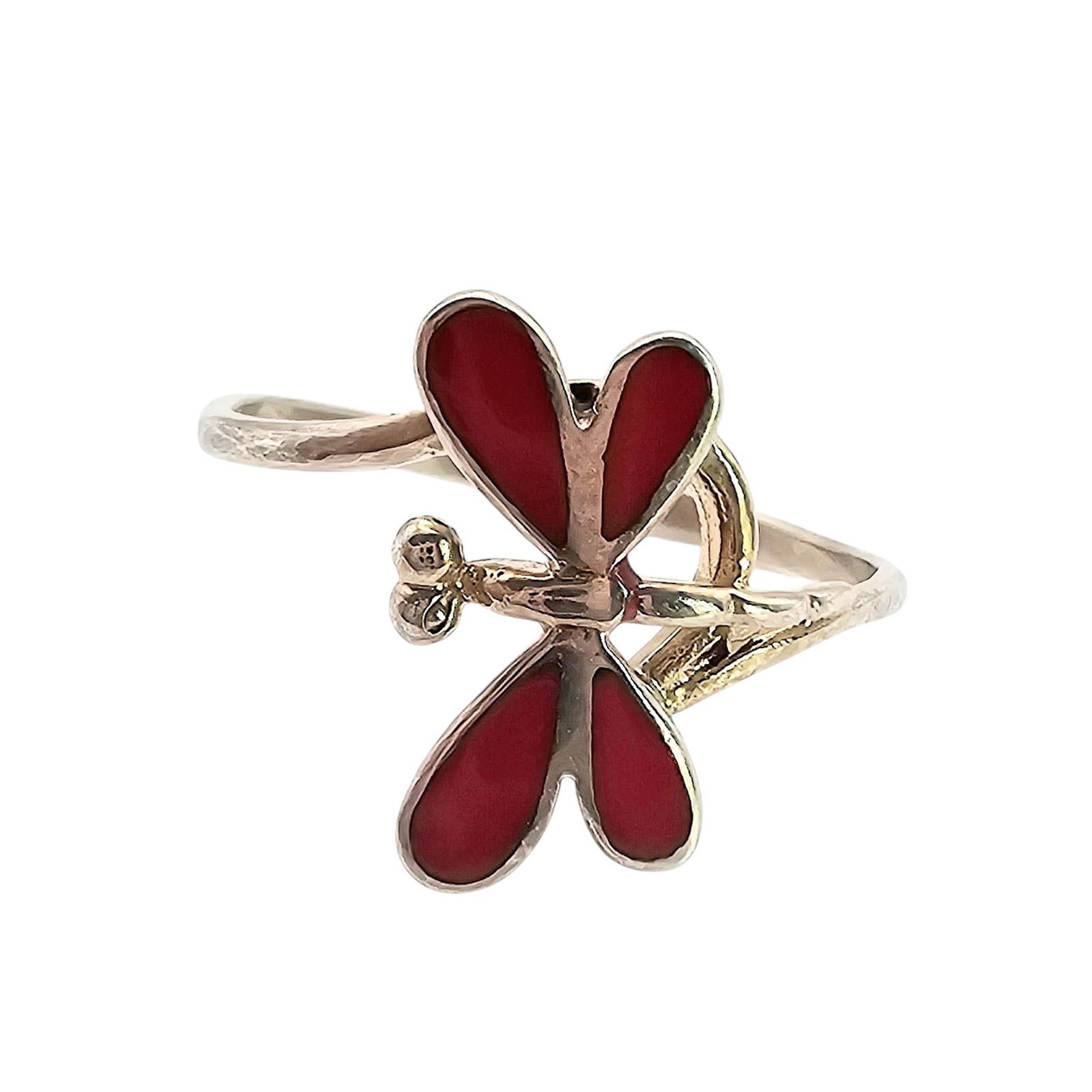Enamel Sterling Silver Dragonfly Ring Size 8.25 1.7 G: Enamel Sterling Silver Dragonfly Ring Size 8.25 1.7 G