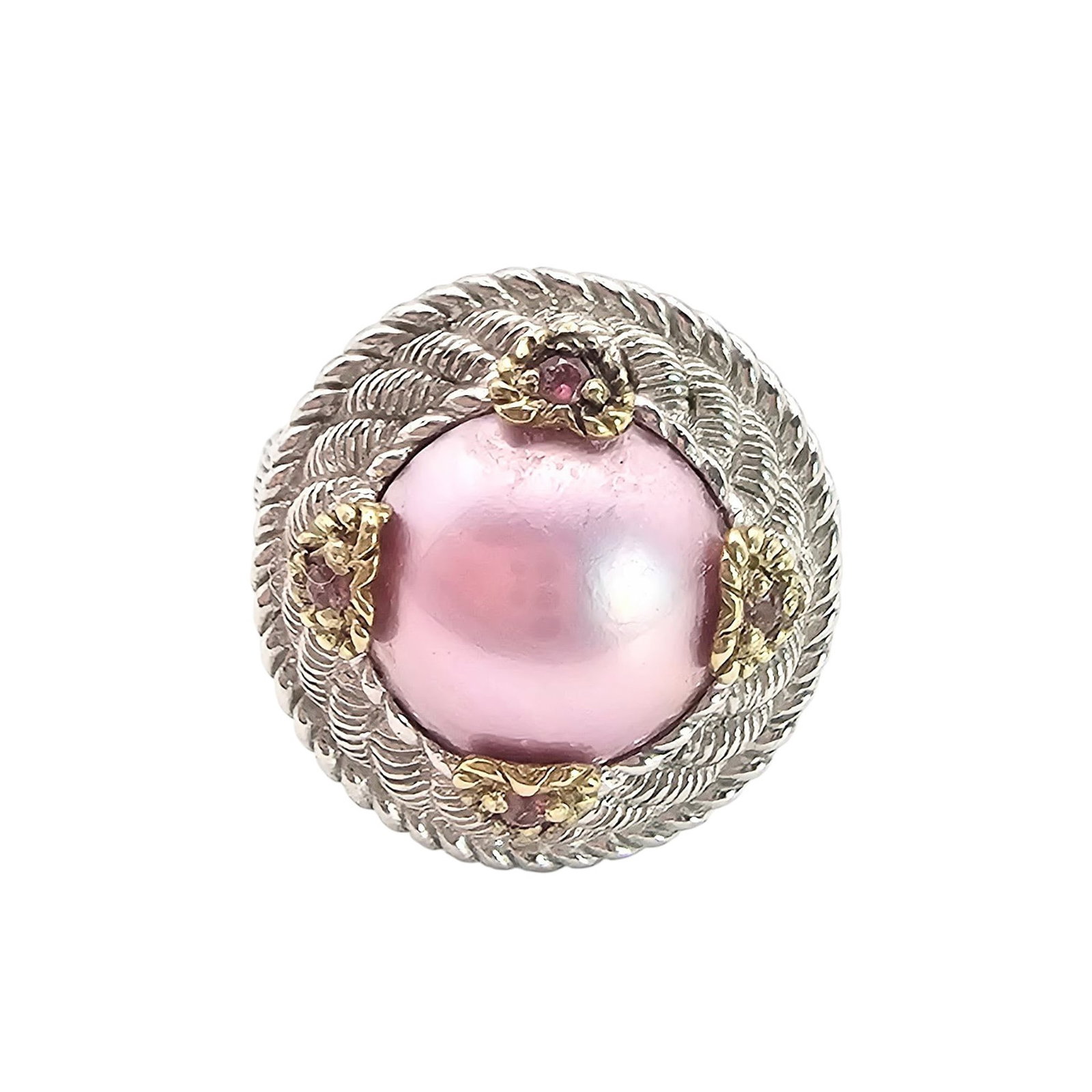 Judith Ripka Pink Pearl Sterling Silver Ring Size 5.75 12.7 G: Judith Ripka Pink Pearl Sterling Silver Ring Size 5.75 12.7 G