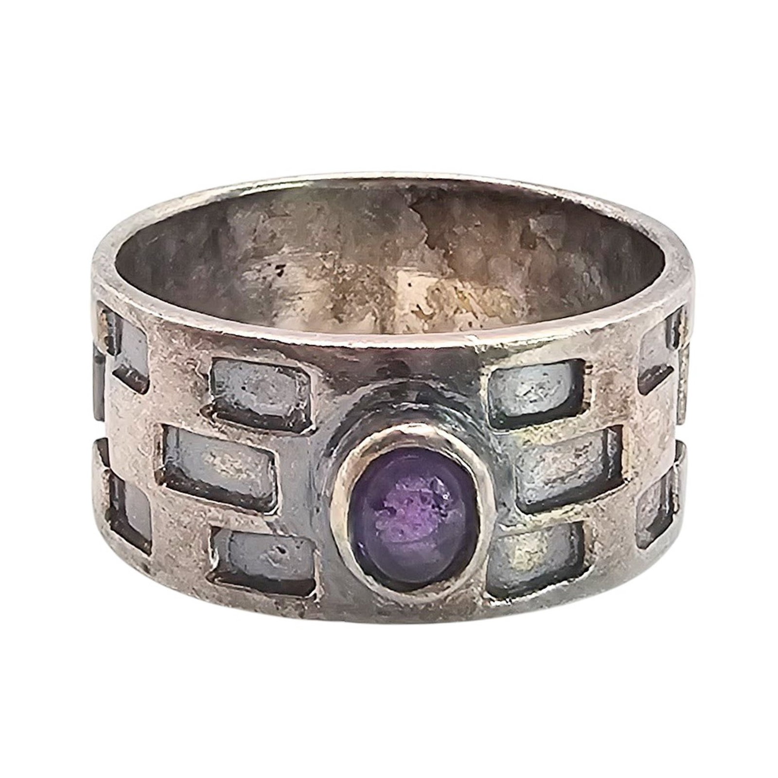 Amethyst Sterling Silver Ring Size 7.5 6.5 G: Amethyst Sterling Silver Ring Size 7.5 6.5 G