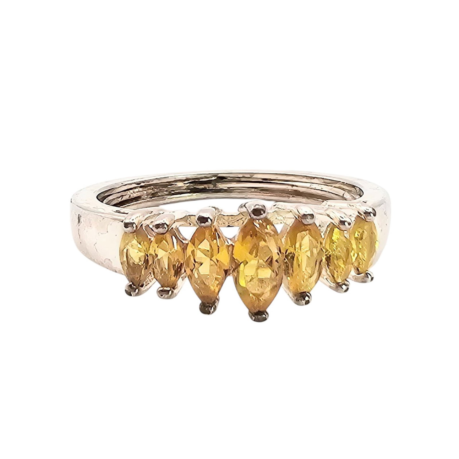 Rhinestone Sterling Silver Ring Size 6.75 2.8 G: Rhinestone Sterling Silver Ring Size 6.75 2.8 G