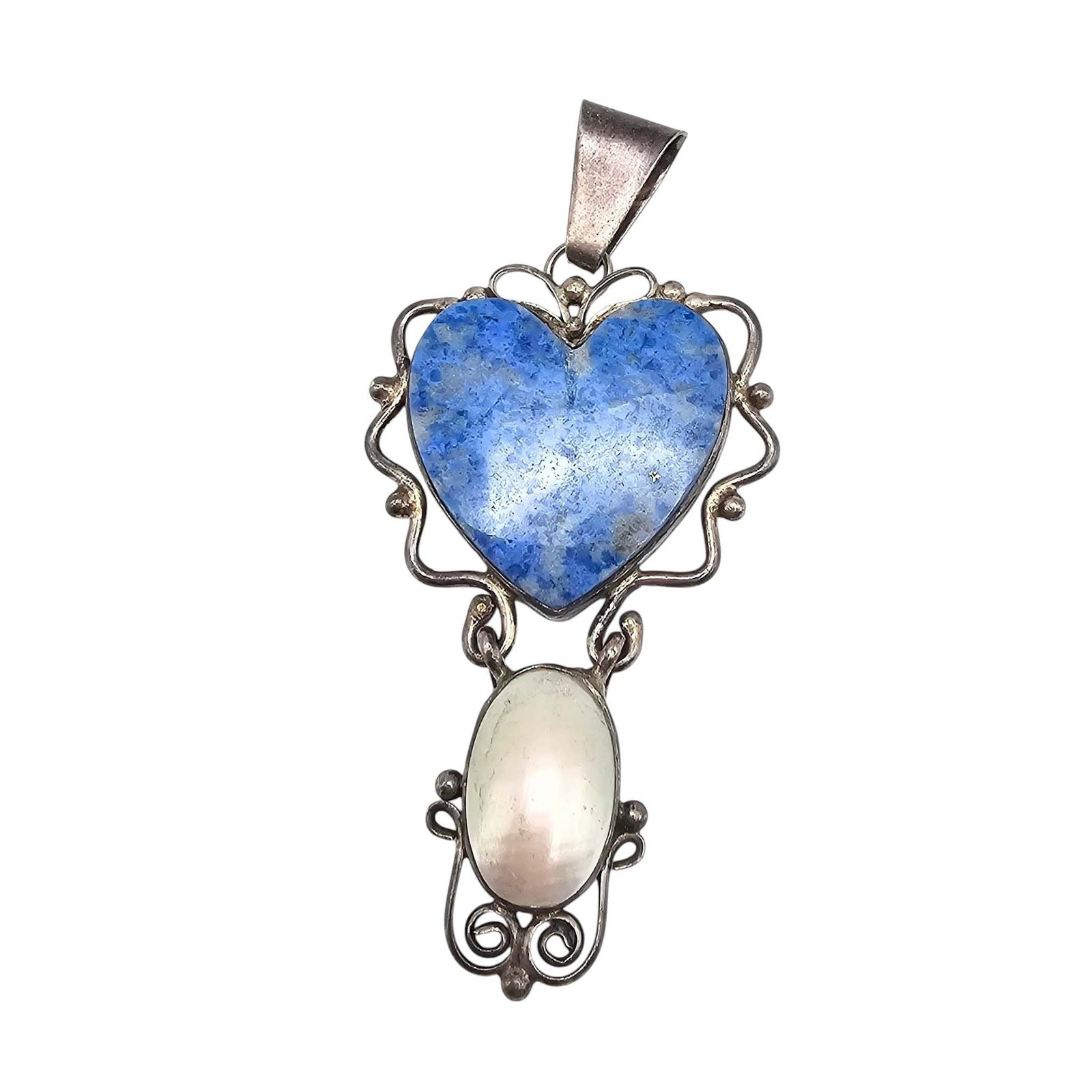 El Sodalite Pearl Sterling Silver Pendant 12.4 G: El Sodalite Pearl Sterling Silver Pendant 12.4 G