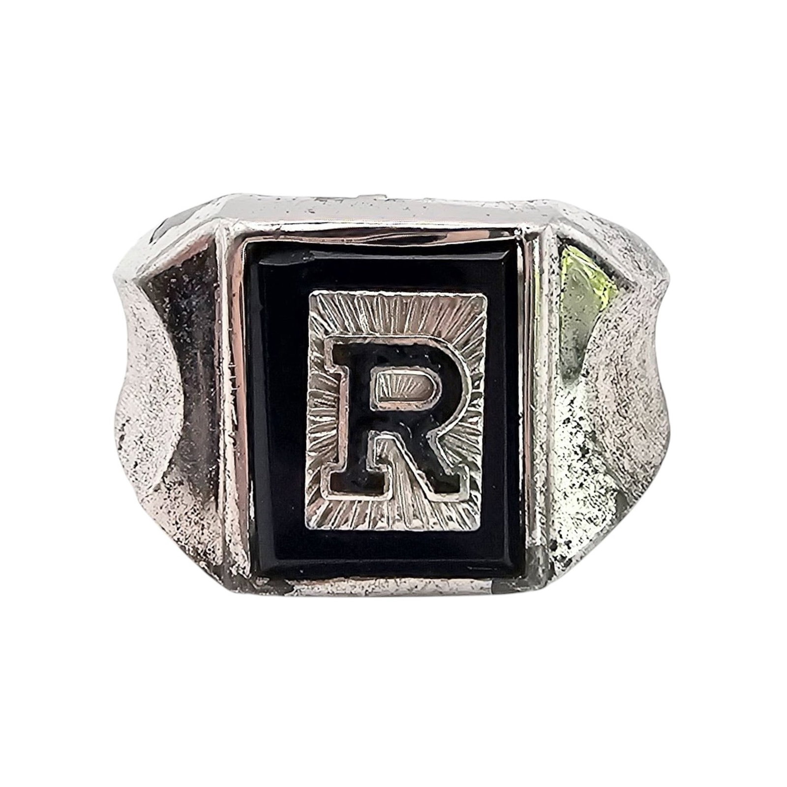Sterling Silver R Ring Size 5.75 6.1 G: Sterling Silver R Ring Size 5.75 6.1 G