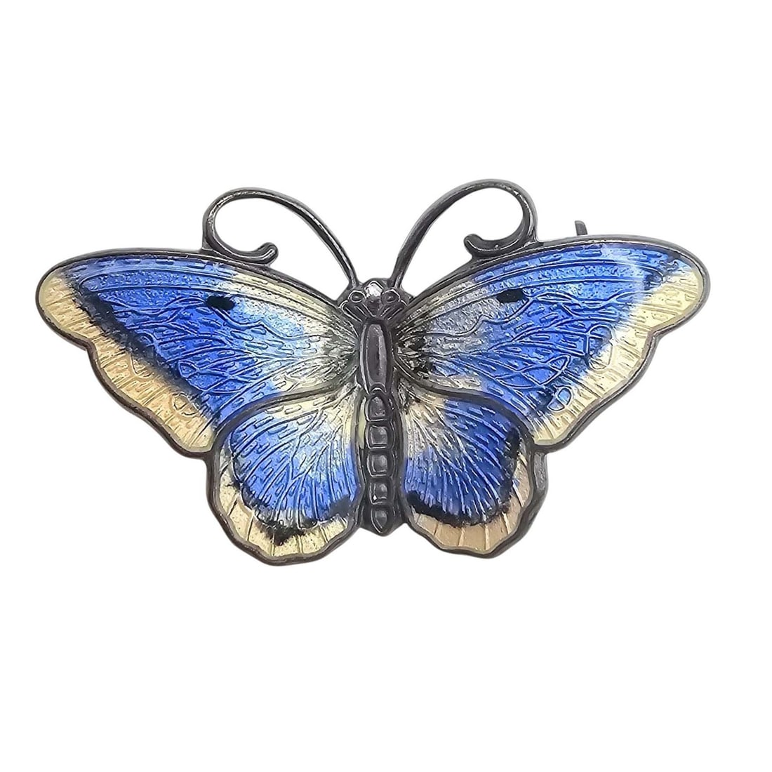 Signed Enamel Sterling Silver Butterfly Brooch 4 G (1 of 4)