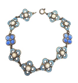 David Andersen Norway Enamel Sterling Silver Bracelet 10 G