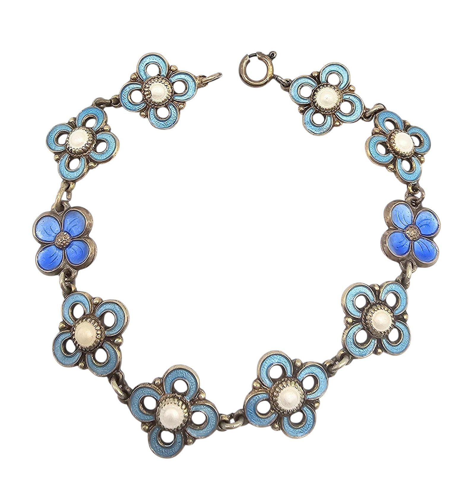 David Andersen Norway Enamel Sterling Silver Bracelet 10 G: David Andersen Norway Enamel Sterling Silver Bracelet 10 G