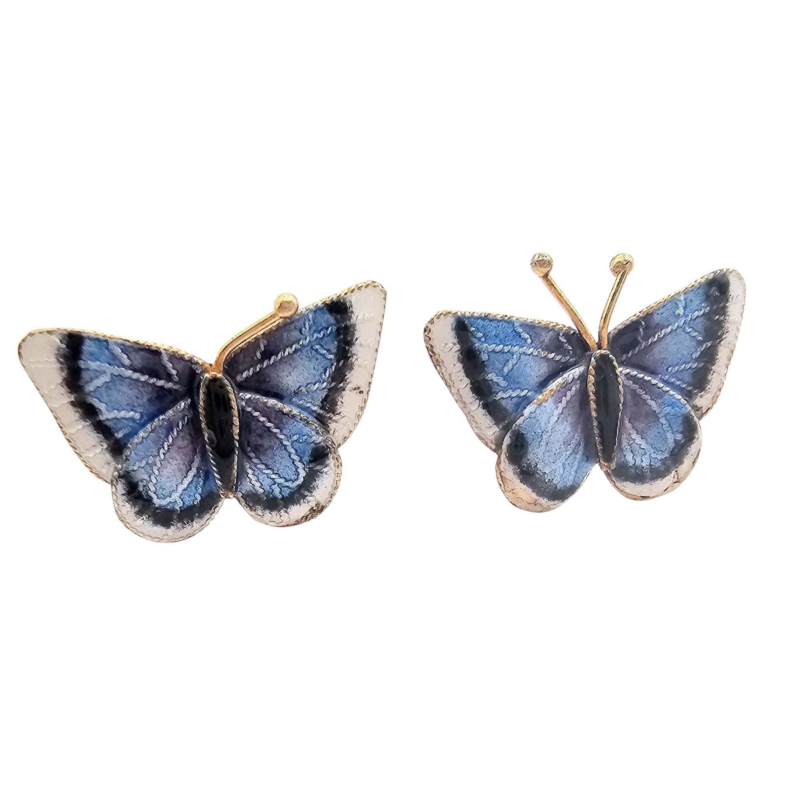 Enamel Sterling Silver Butterfly Earrings 2.3 G (1 of 4)