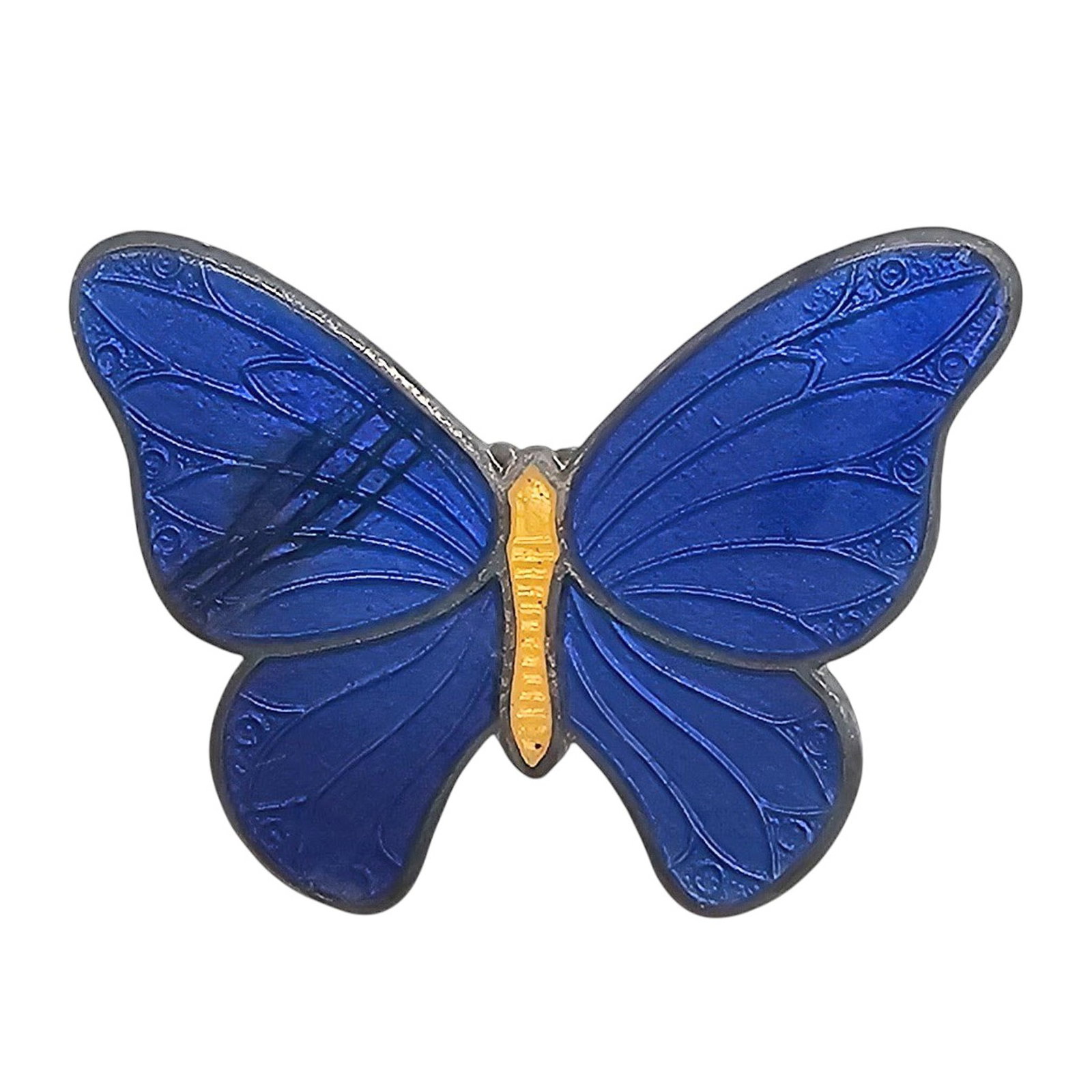 Blue Enamel Sterling Silver Butterfly Brooch 2.4 G: Blue Enamel Sterling Silver Butterfly Brooch 2.4 G