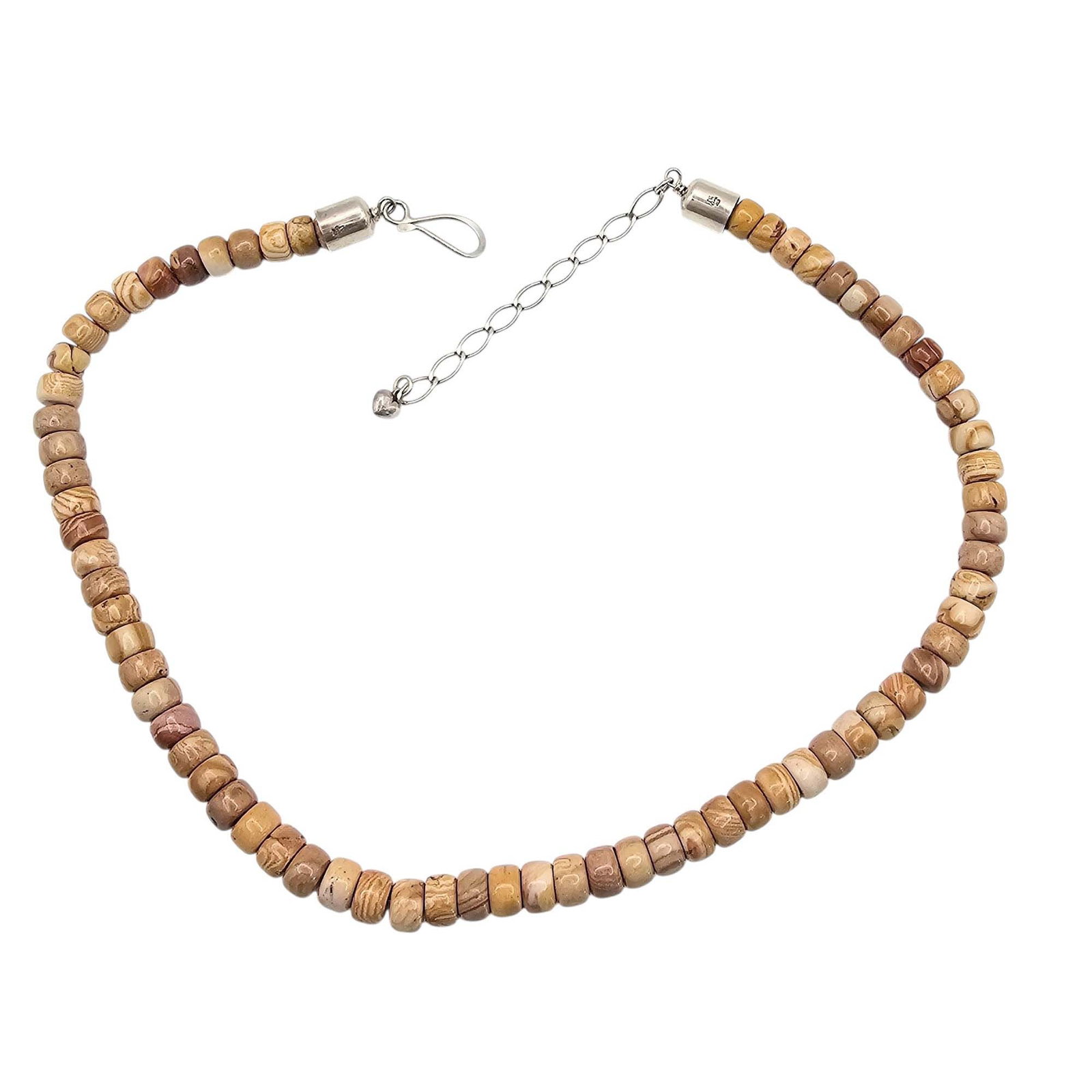 Jay King Mine Finds Petrified Wood Sterling Silver Necklace 51.4 G: Jay King Mine Finds Petrified Wood Sterling Silver Necklace 51.4 G
