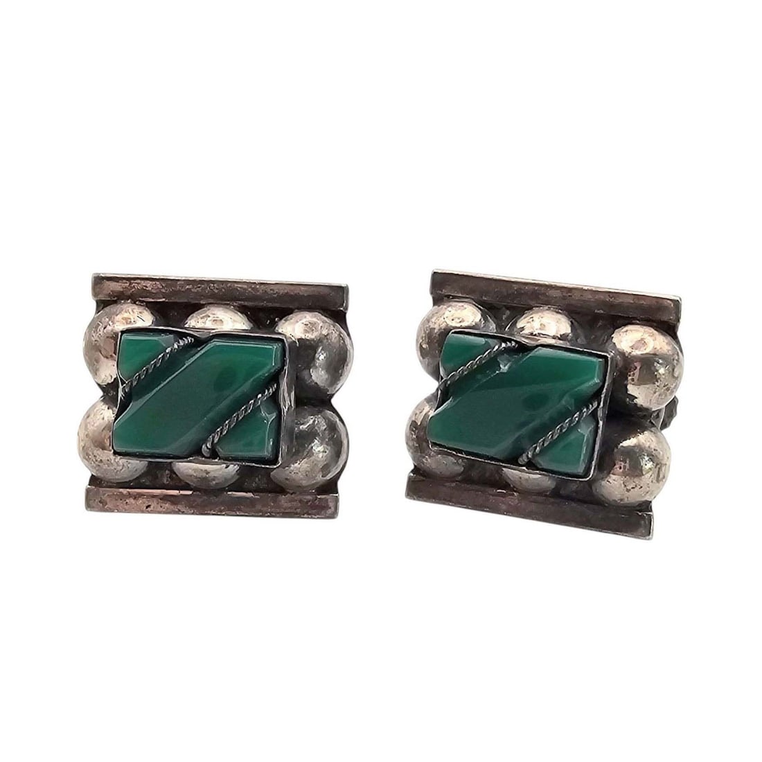 Aventurine Sterling Silver Earrings 10.5 G: Aventurine Sterling Silver Earrings 10.5 G