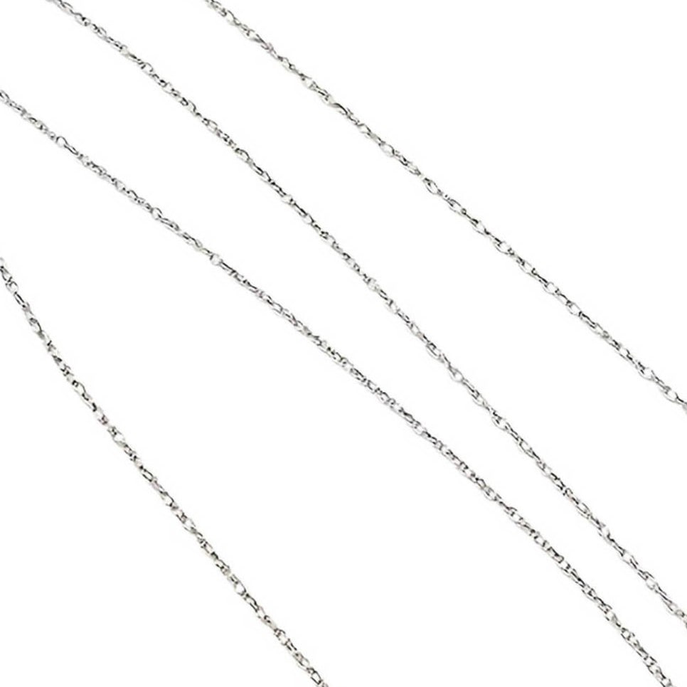 PTS 14K White Gold Cable Chain Necklace 0.5 G: PTS 14K White Gold Cable Chain Necklace 0.5 G