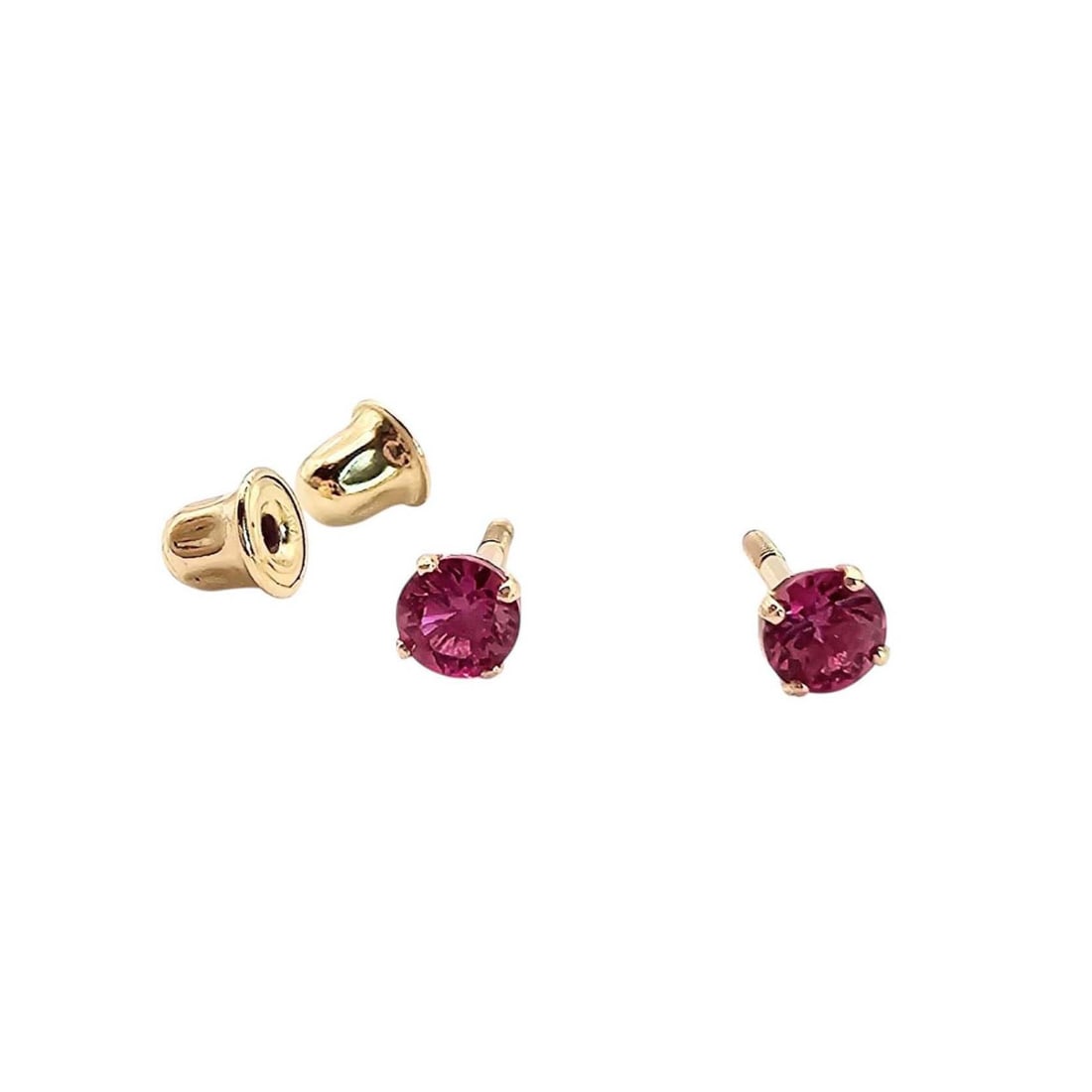 Ruby 14K Gold Stud Earrings 0.2 G: Ruby 14K Gold Stud Earrings 0.2 G