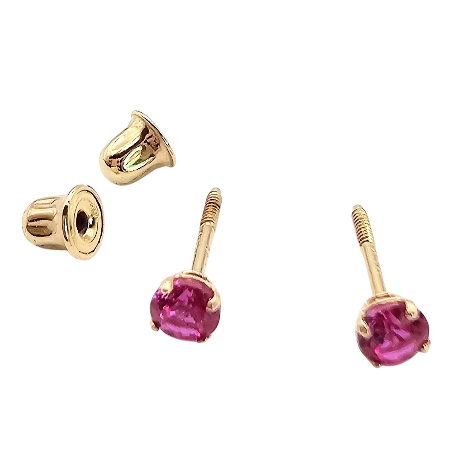 Ruby 14K Gold Stud Earrings 0.2 G - 2
