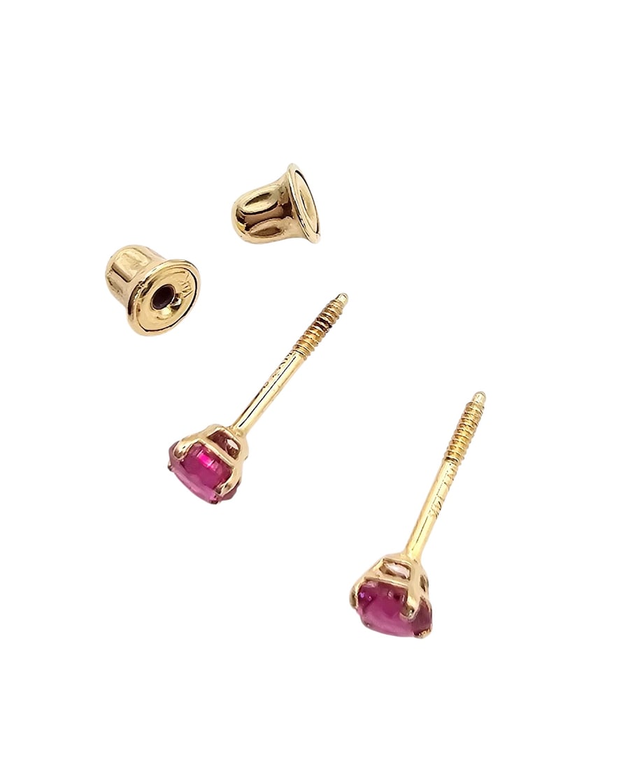 Ruby 14K Gold Stud Earrings 0.2 G - 3