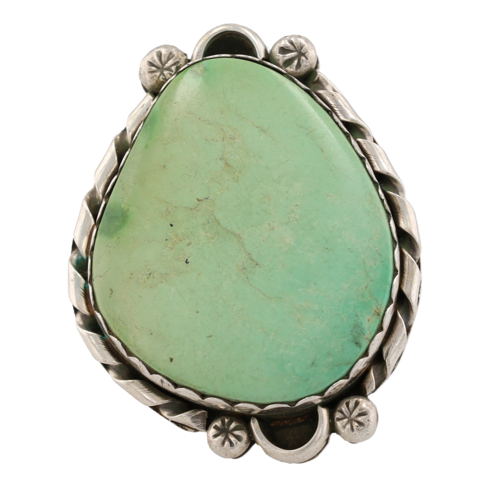Vintage Navajo Sterling Turquoise Ring Sz 8.5: Vintage Navajo Sterling Turquoise Ring Sz 8.5, 17g