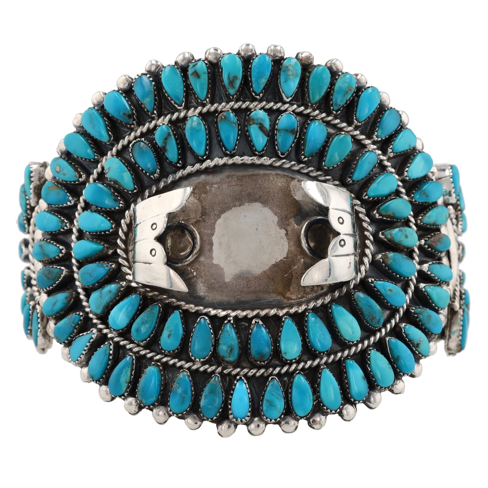 Wilbert Benally Navajo Sterling Turquoise Watch Cuff Bracelet: Wilbert Benally Navajo Sterling Turquoise Watch Cuff Bracelet 73.5g