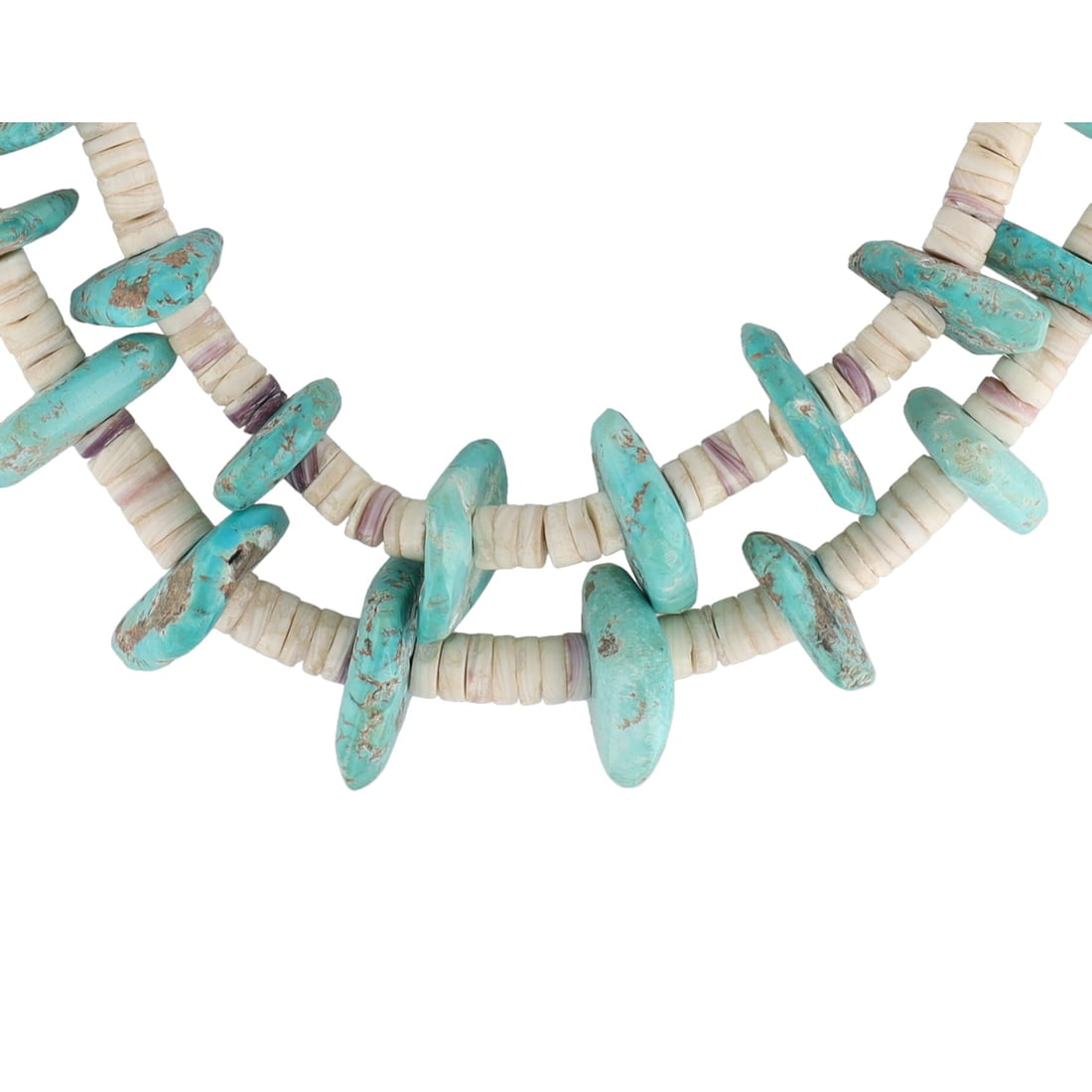 Vintage Santo Domingo Turquoise Heishi Shell Necklace (1 of 3)