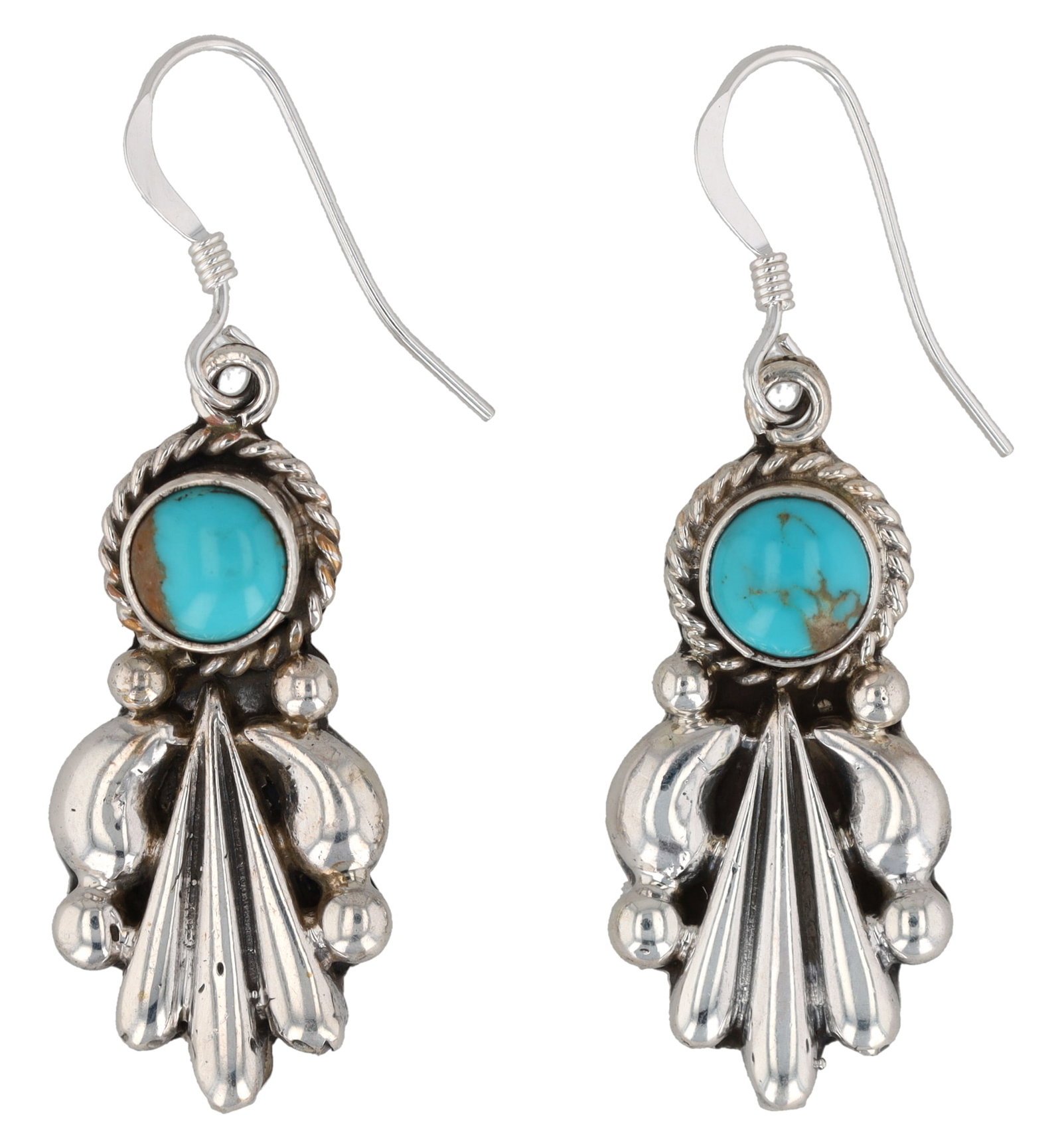 Verley Betone Navajo Sterling Kingman Turquoise Earrings (1 of 4)