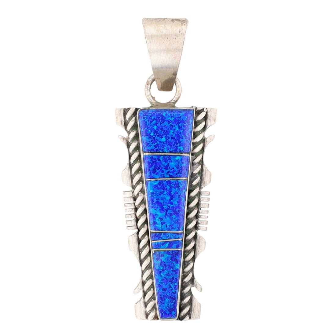 Steve Francisco Navajo Sterling Opal Inlay Pendant: Steve Francisco Navajo Sterling Opal Inlay Pendant 7.5g