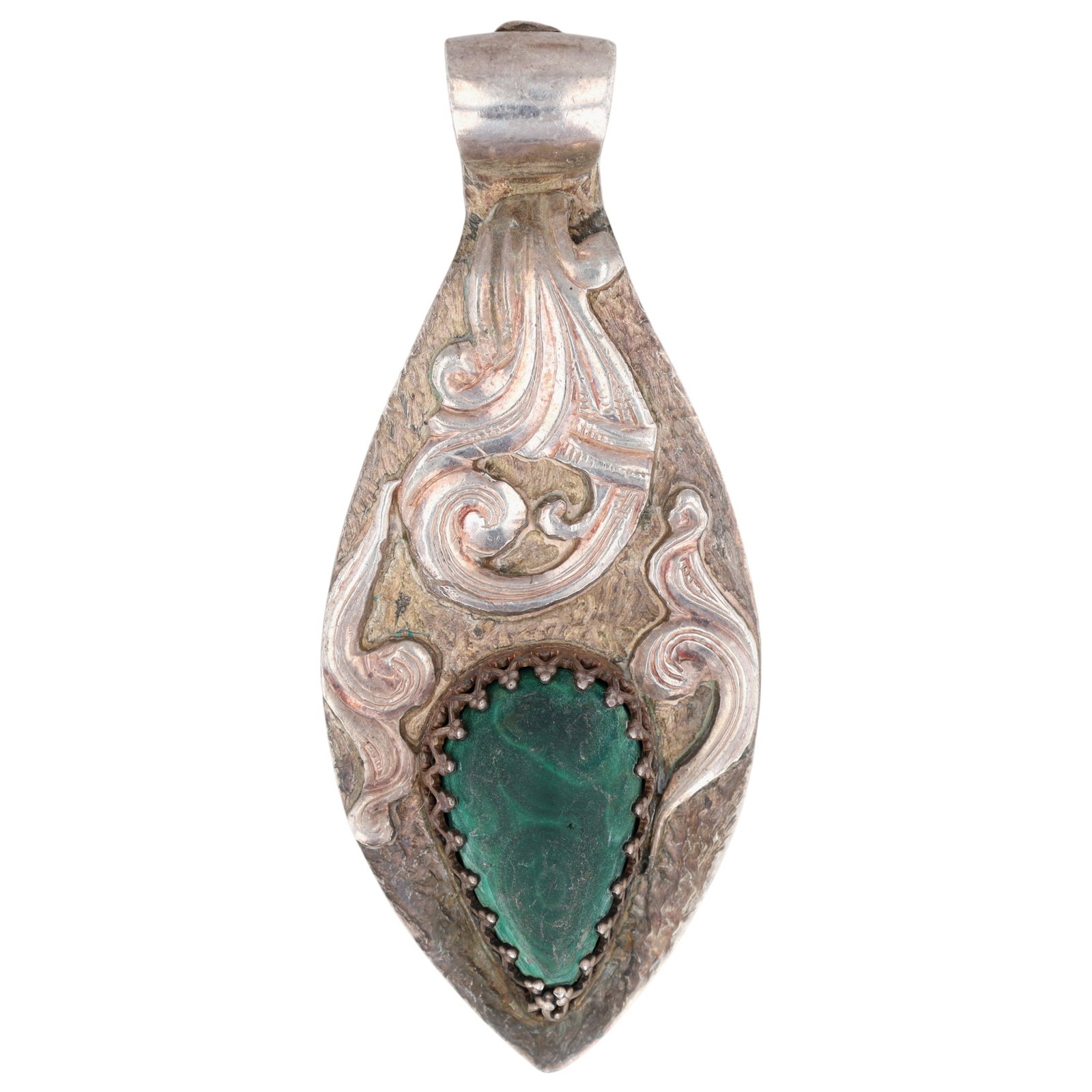 MOSES Southwestern Sterling Malachite Pendant: MOSES Southwestern Sterling Malachite Pendant 13.5g